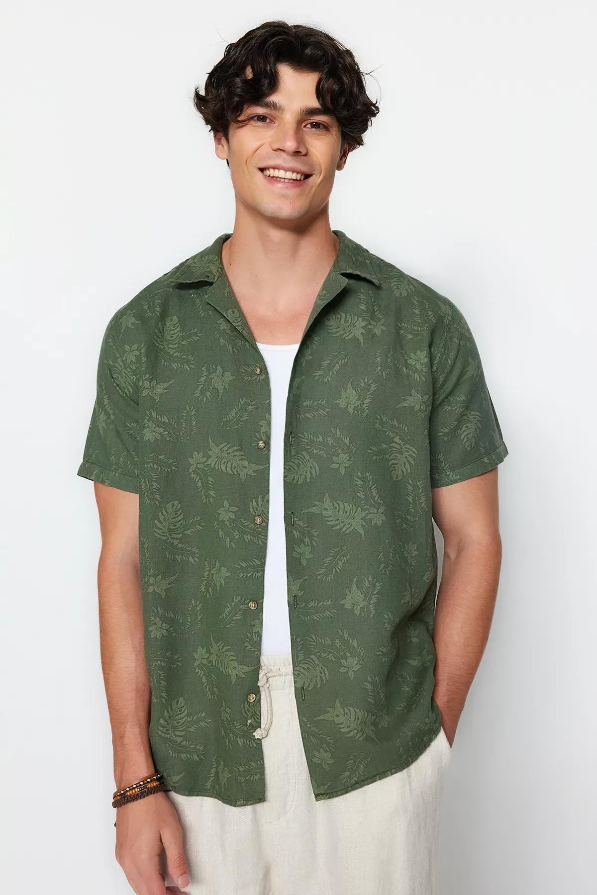Khaki Tropical Shirt, Khaki, medium