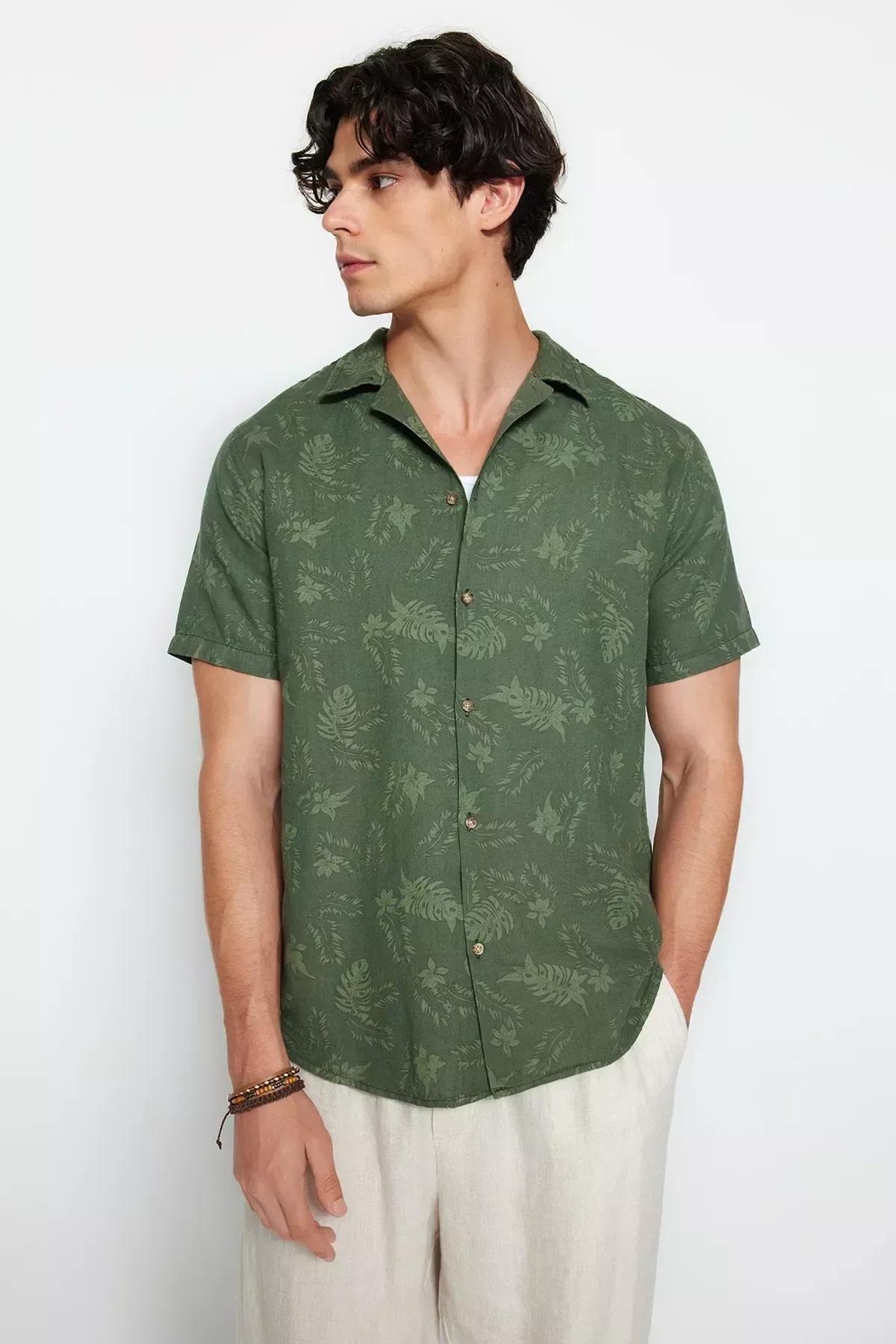 Khaki Tropical Shirt, Khaki, medium