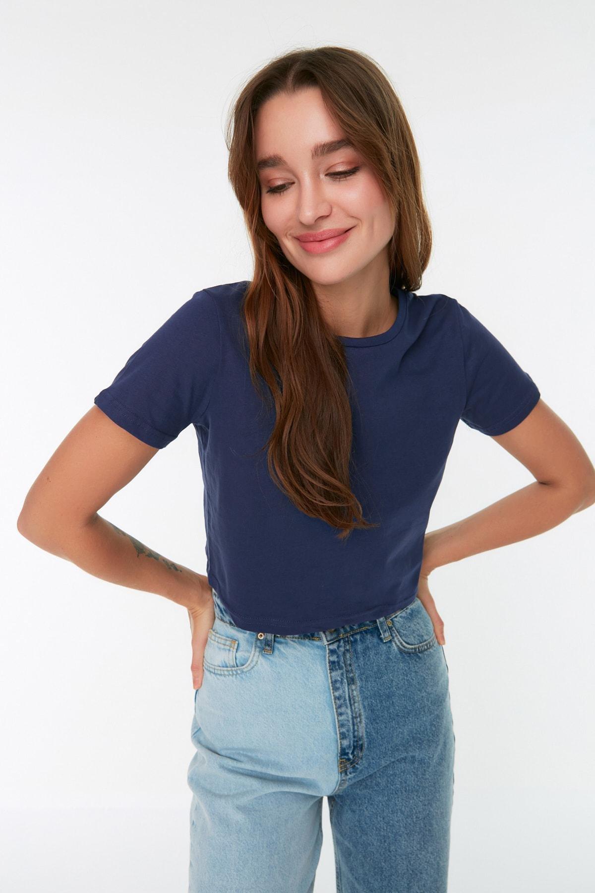 Multicolour Crop T-Shirt, Set Of 2, Dark blue, large image number 7