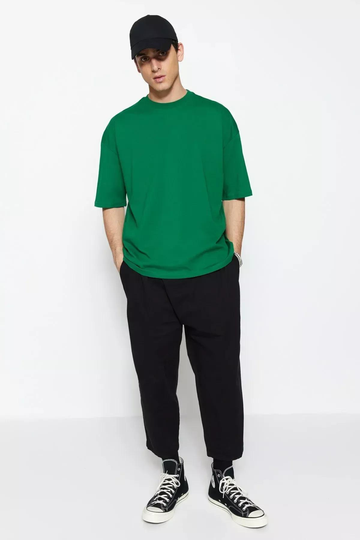 Green Graphic Oversize T-Shirt, , large image number 3