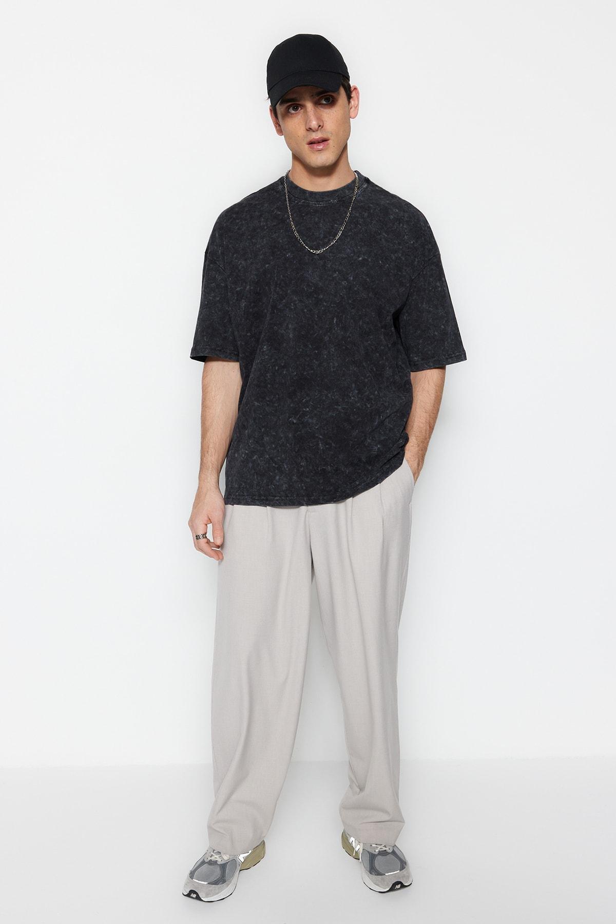 Trendyol - Black Crew Neck Oversize T-Shirt