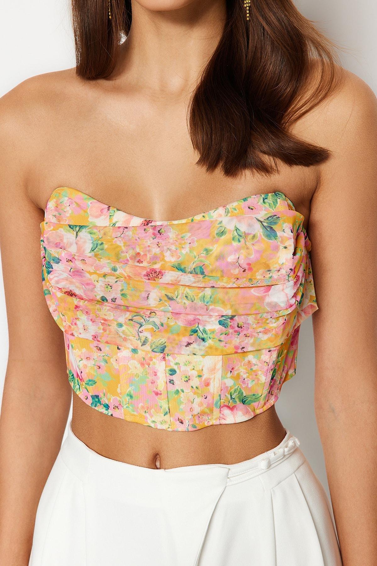 Multicolour Floral Crop Top, , large image number 3