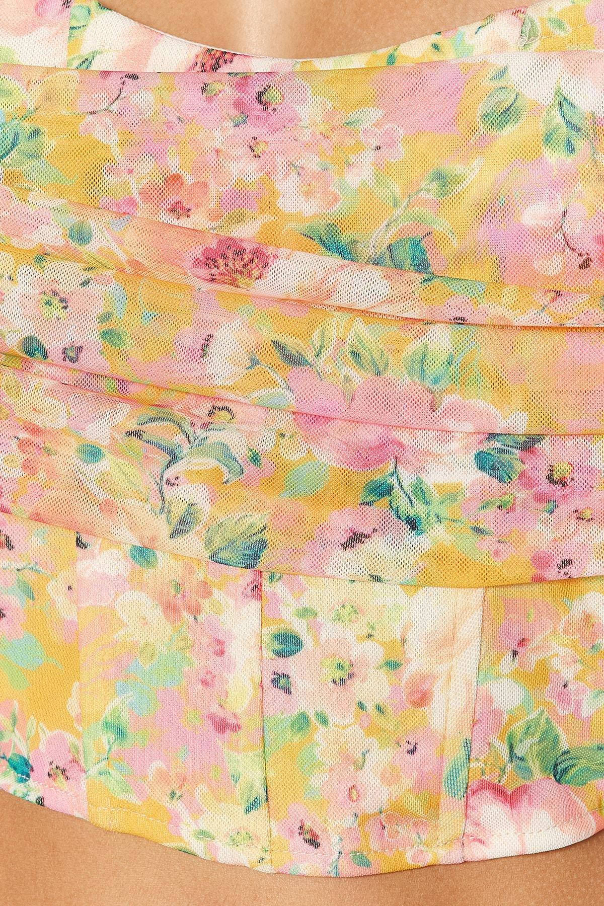 Multicolour Floral Crop Top, , large image number 4