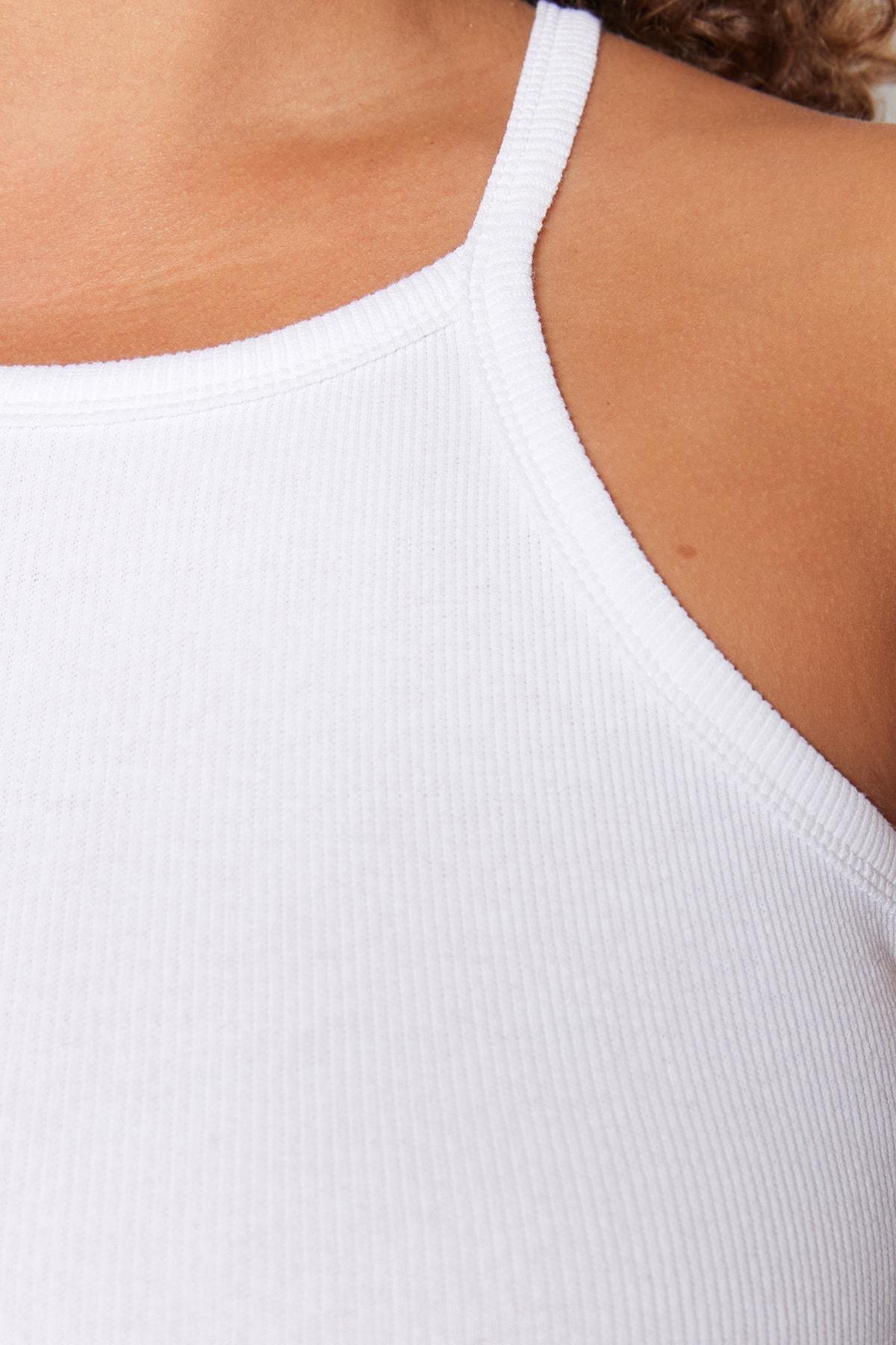 White Fitted Plus Size Tank Top, , large image number 3