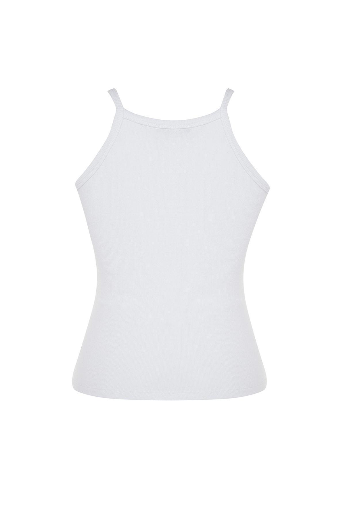 White Fitted Plus Size Tank Top, , large image number 6
