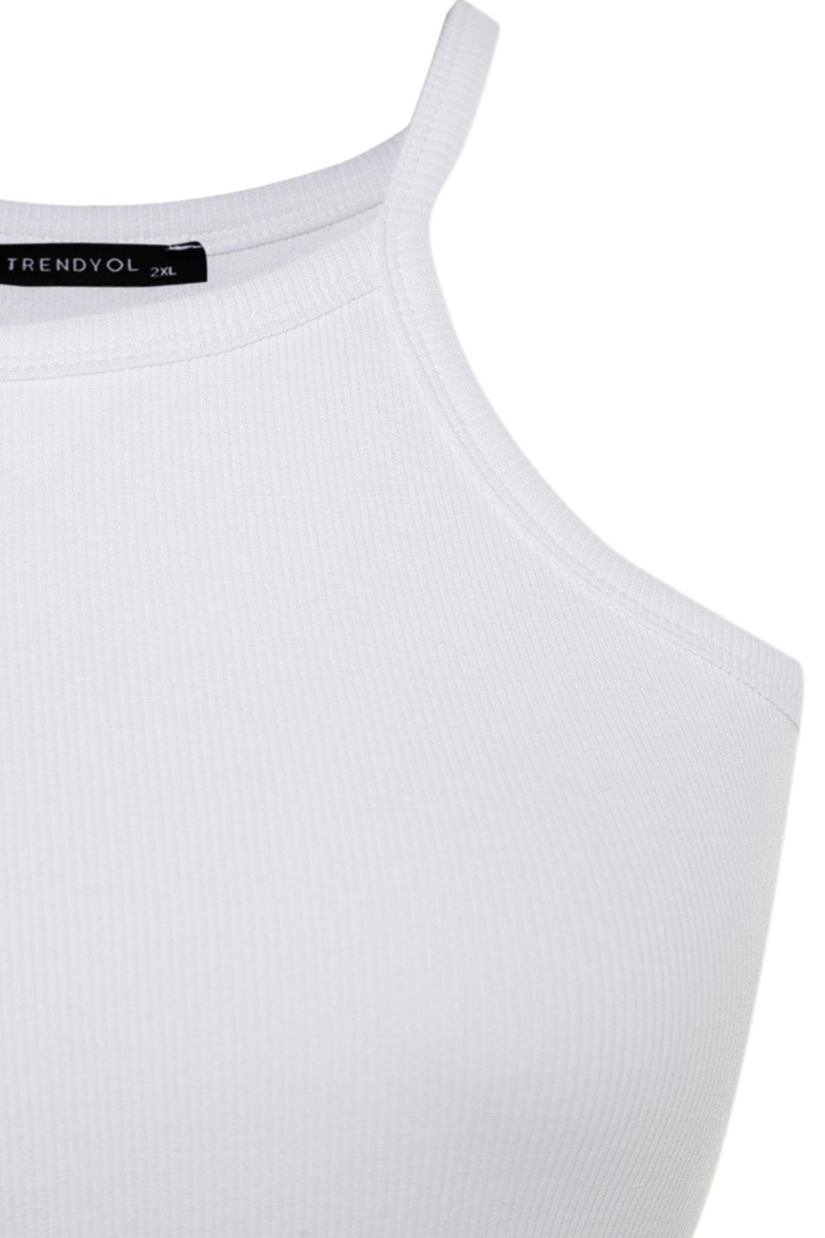 White Fitted Plus Size Tank Top, , large image number 7