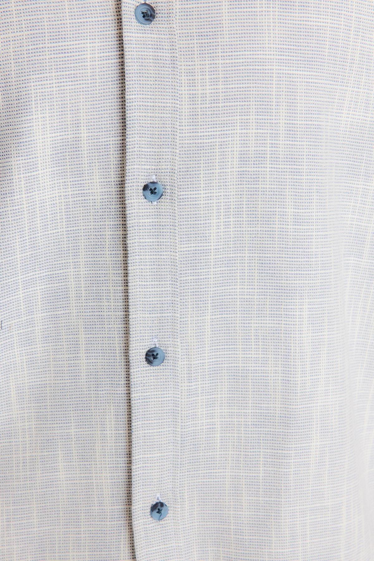 Grey Cotton Collared Shirt, Blue, large image number 5
