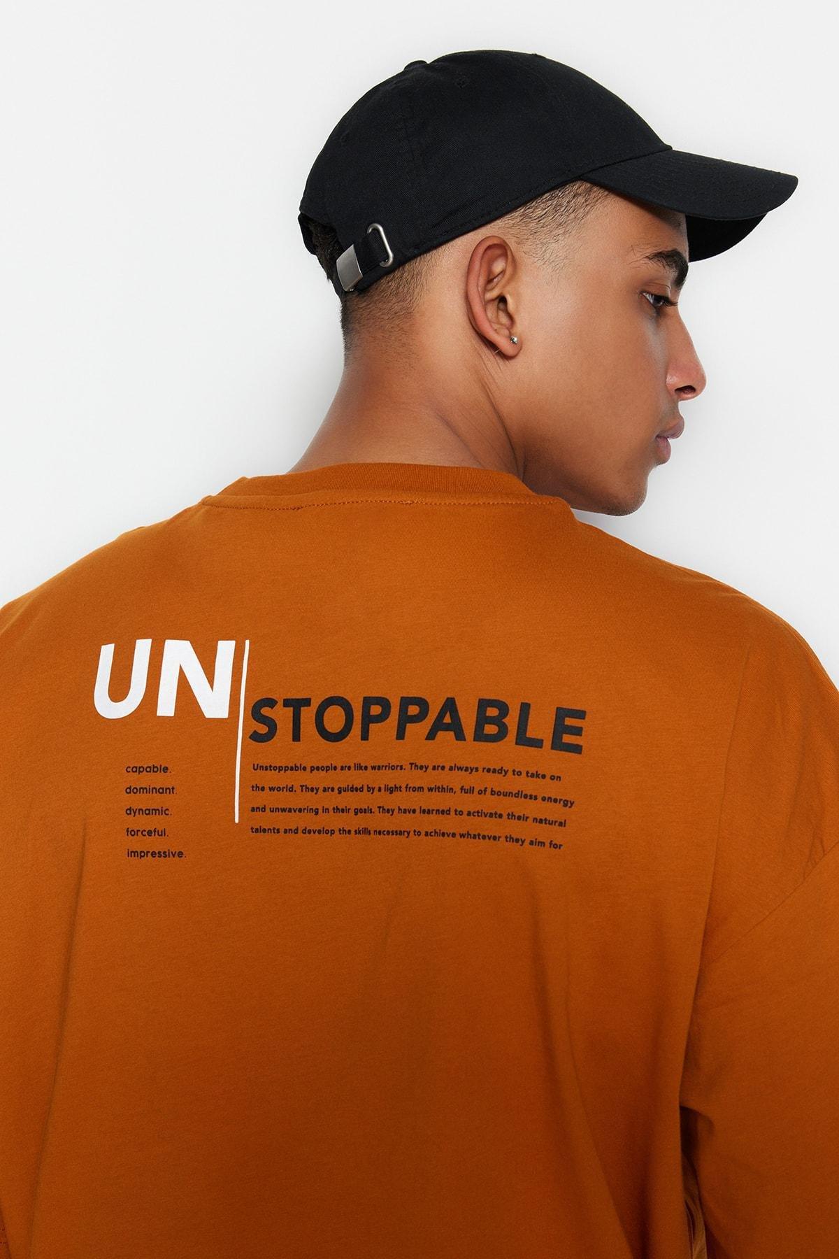 Orange Graphic Oversize T-Shirt, , large image number 2