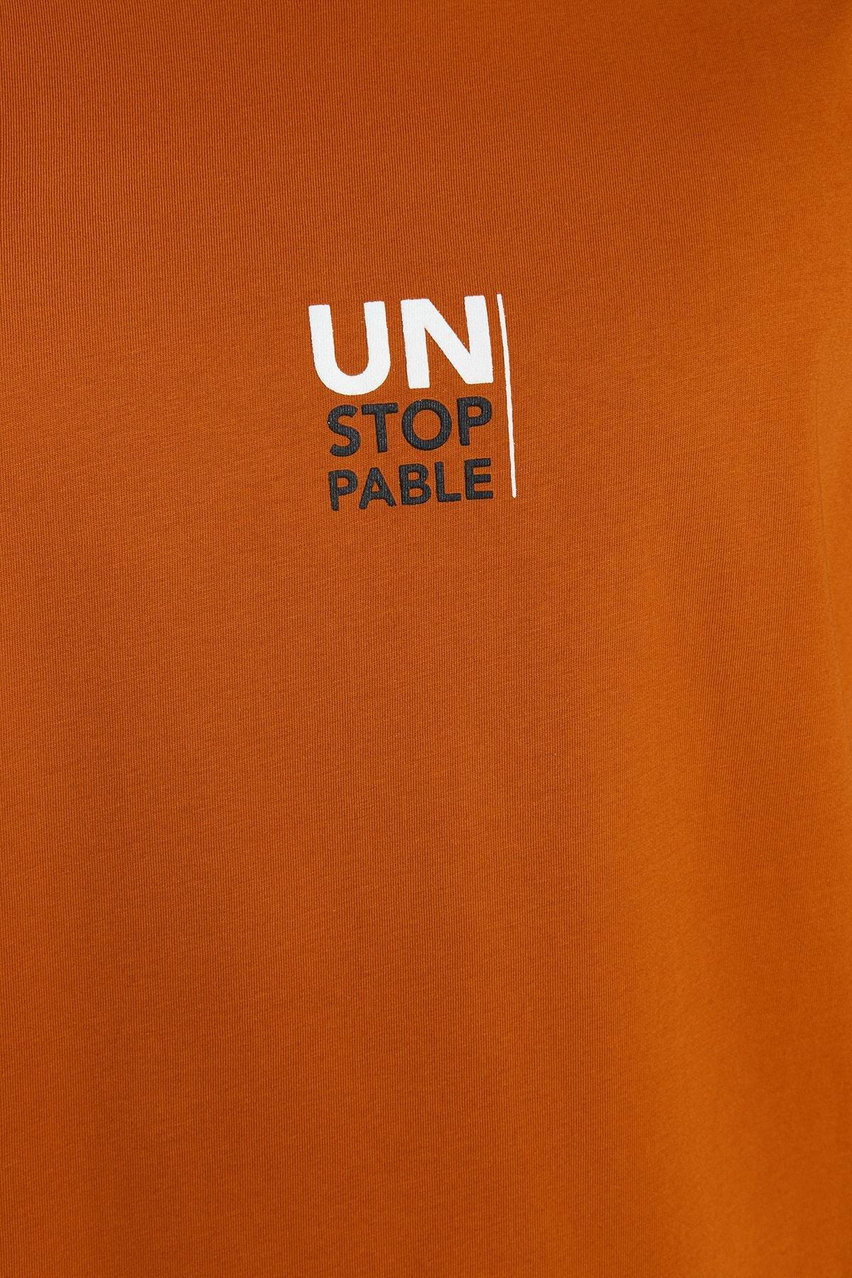 Orange Graphic Oversize T-Shirt, , large image number 3