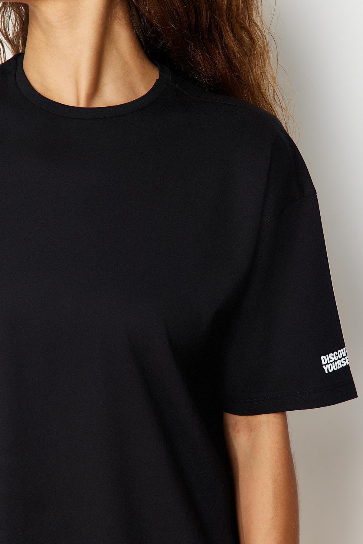 Black Printed Oversize T-Shirt, , large image number 5
