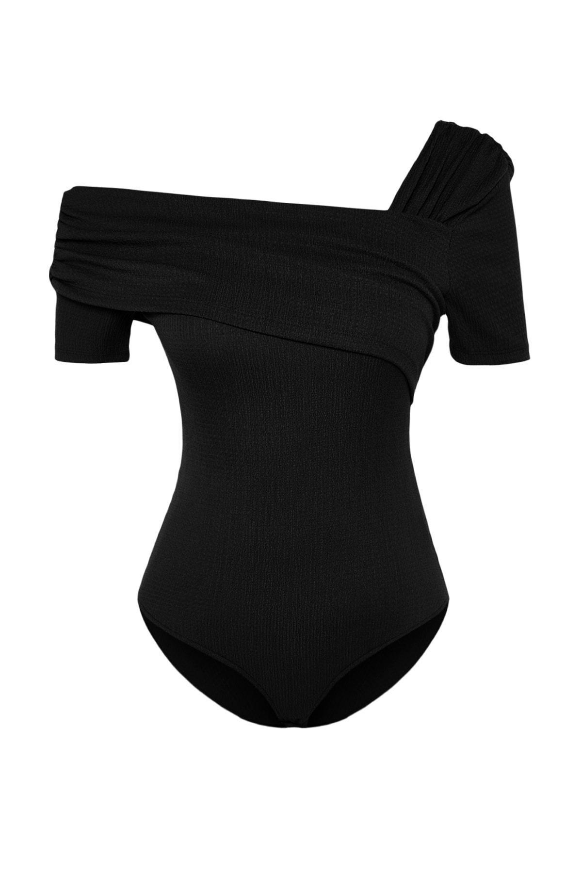 Asymmetrical Collared Bodysuit, , large image number 5