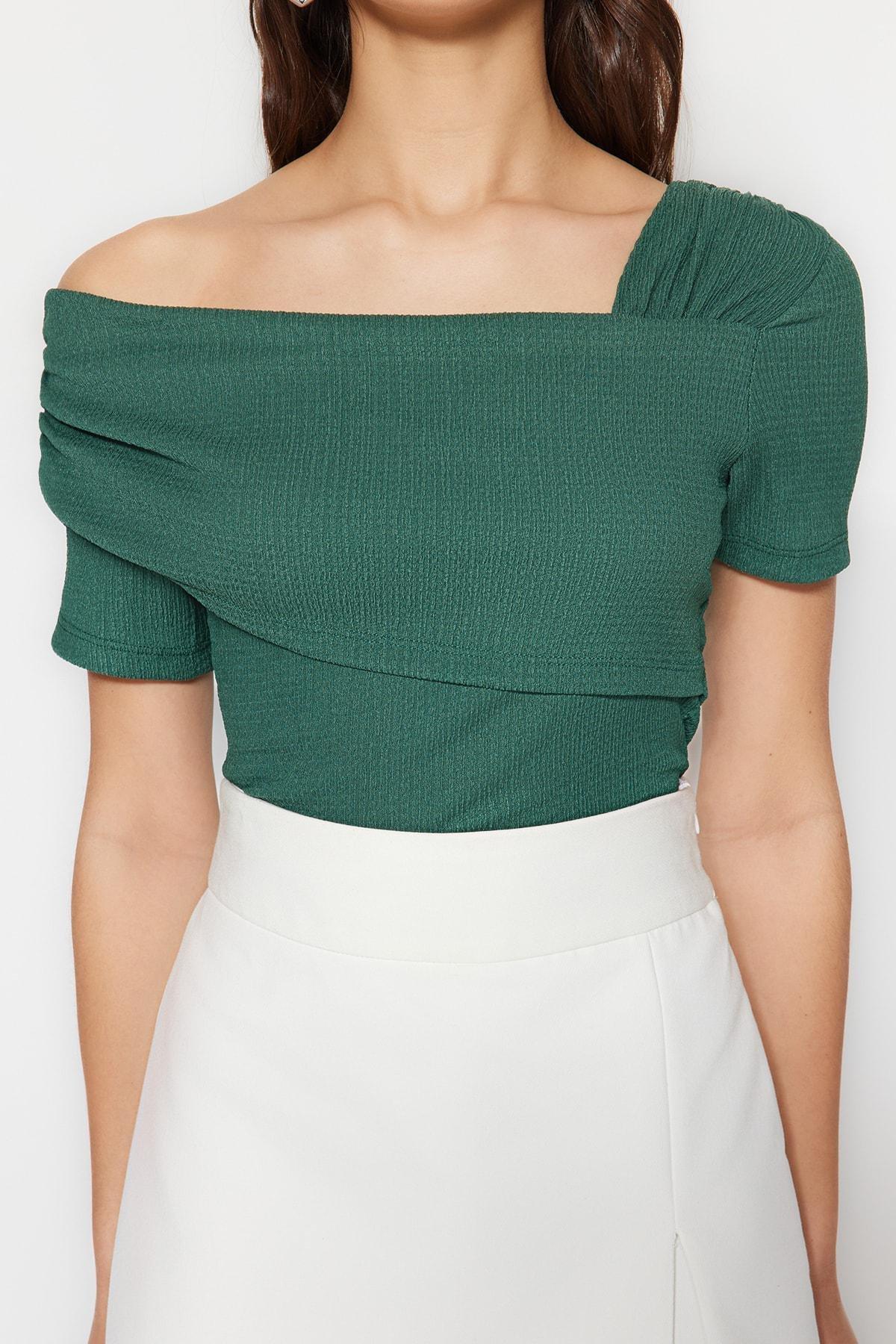 Slim Fit Bodysuit, Green, large image number 2