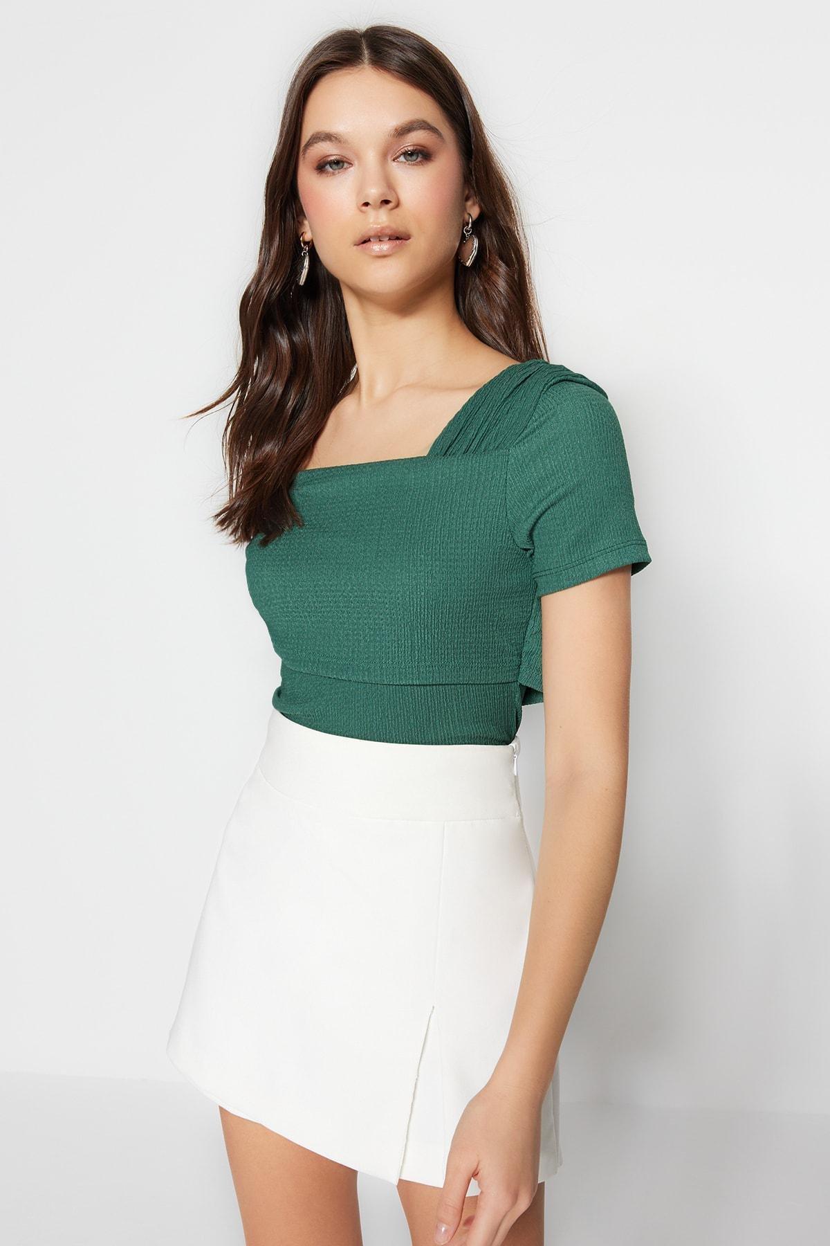 Slim Fit Bodysuit, Green, large image number 4