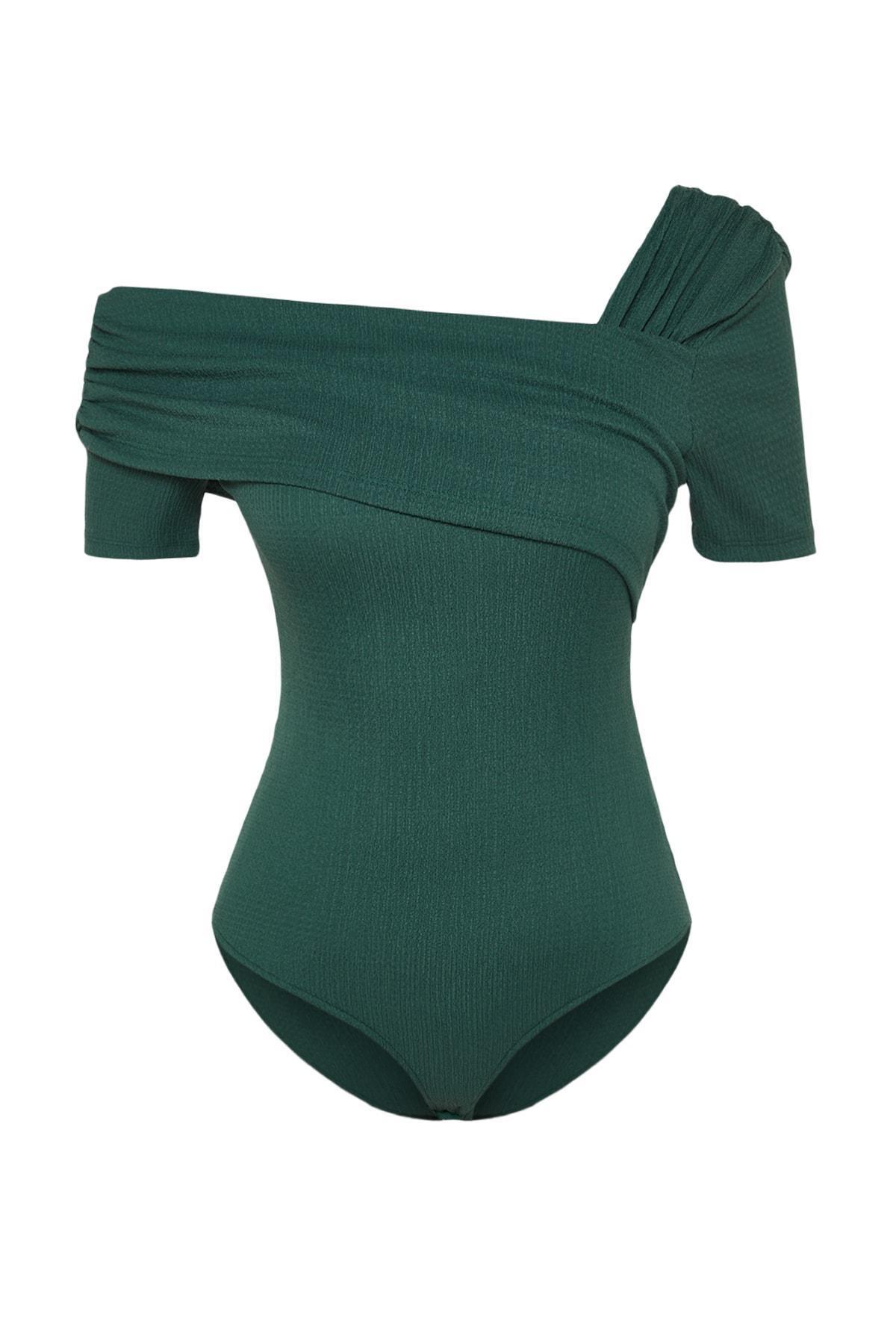 Slim Fit Bodysuit, Green, large image number 5