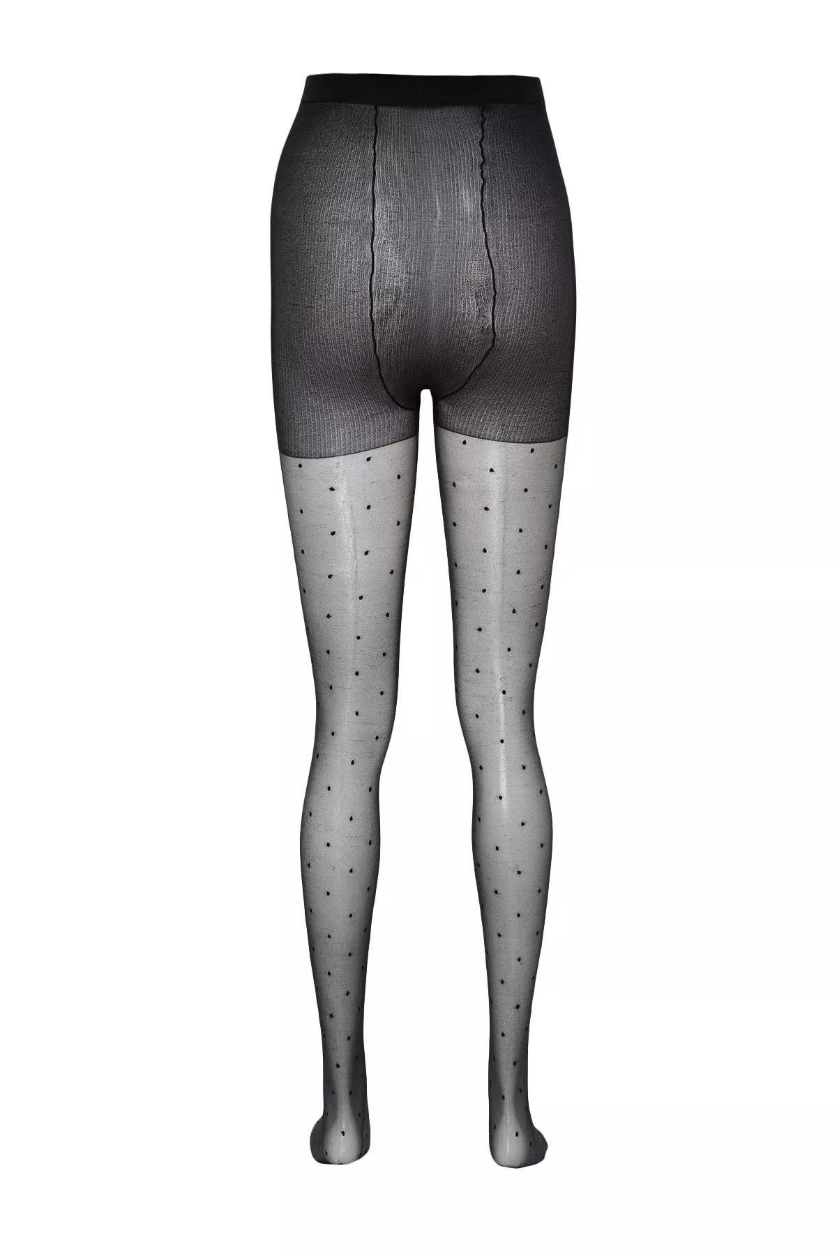 Black Casual Plus Size Panty Hose, BLACK, large image number 6