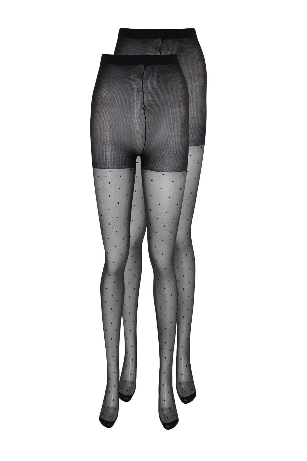 Black Casual Plus Size Panty Hose, , large image number 7