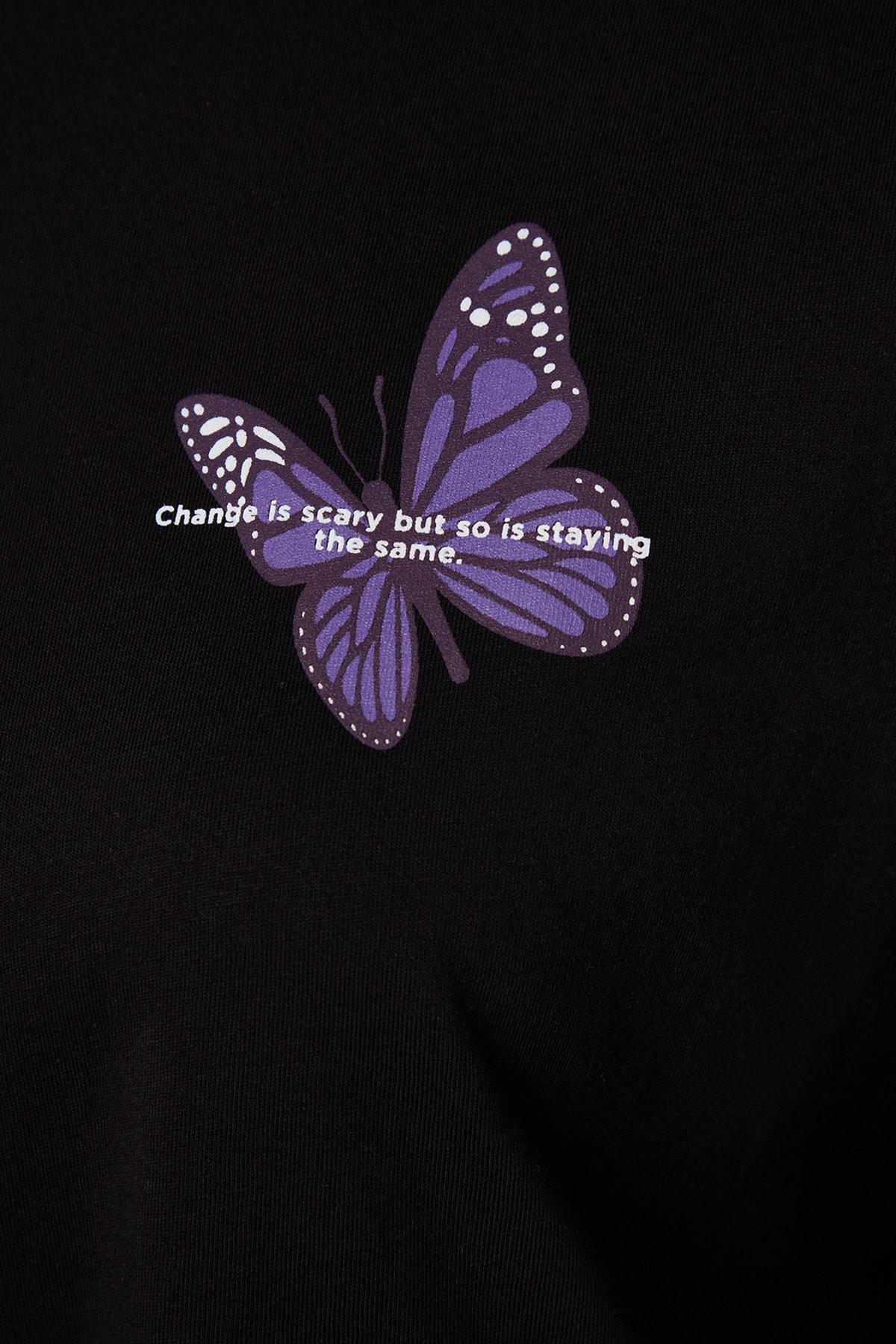 Black Graphic Oversize T-Shirt, , large image number 11