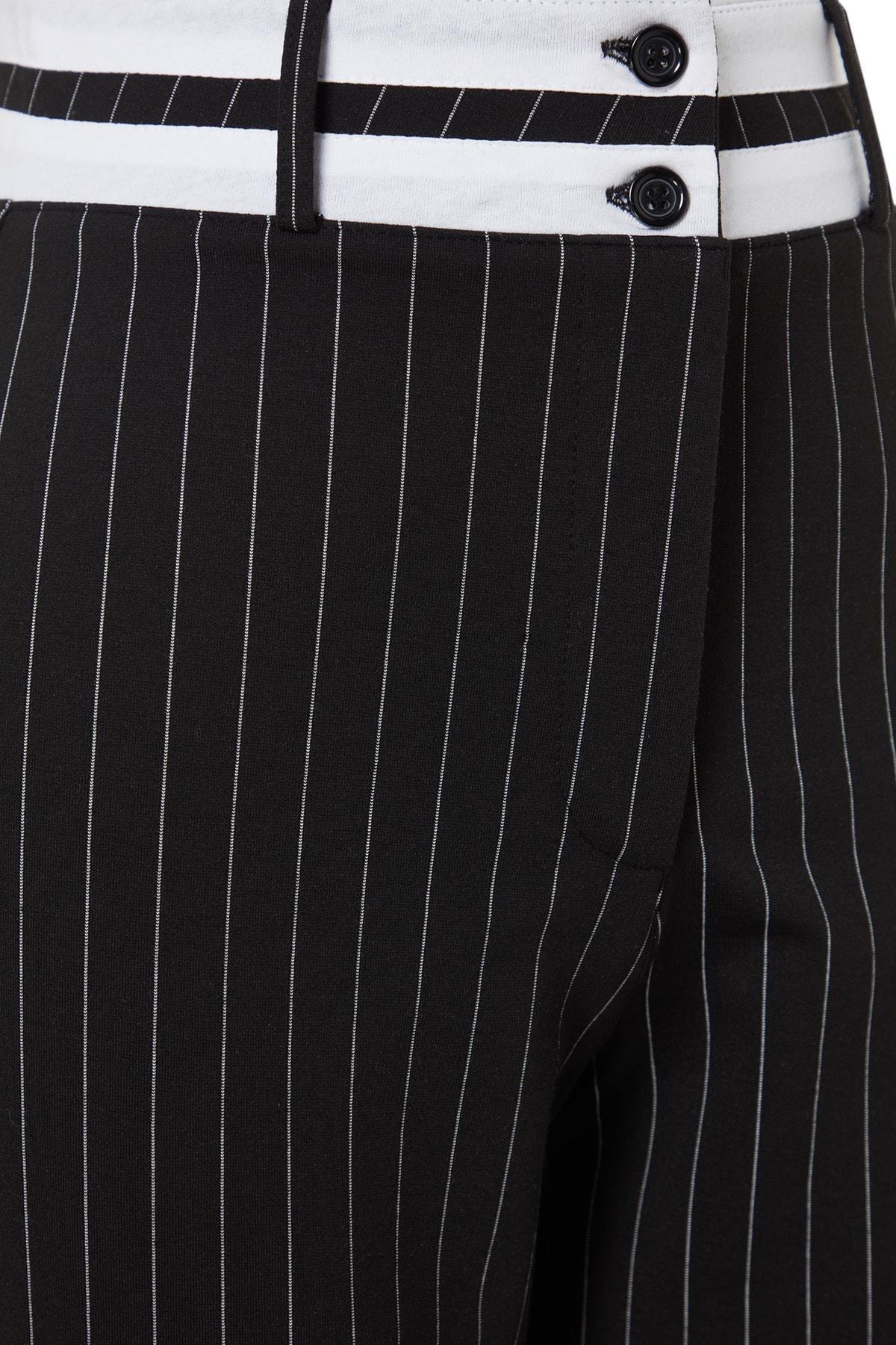 Trendyol - Black Striped Straight Pants