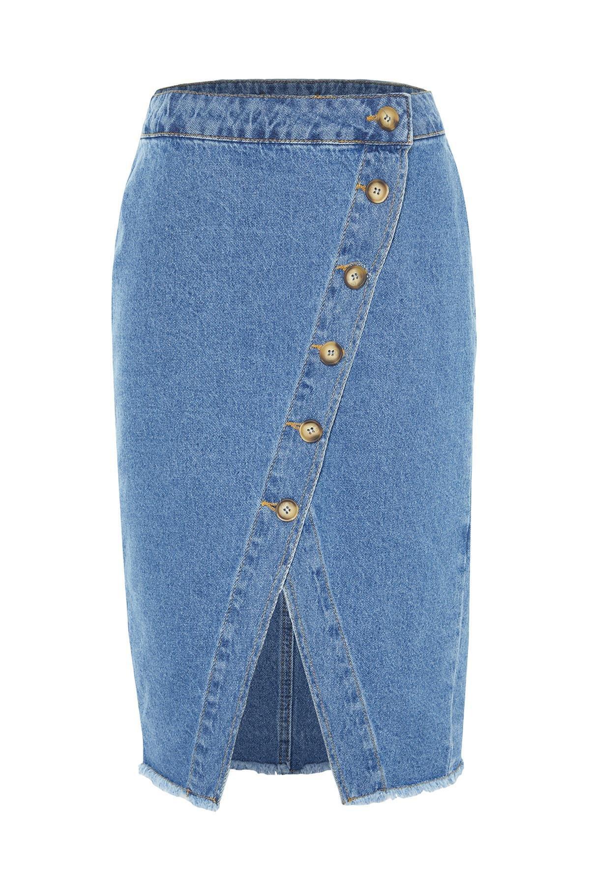 Trendyol - Blue Midi Skirt