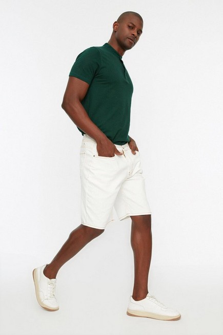 Trendyol - White Skinny Denim Shorts
