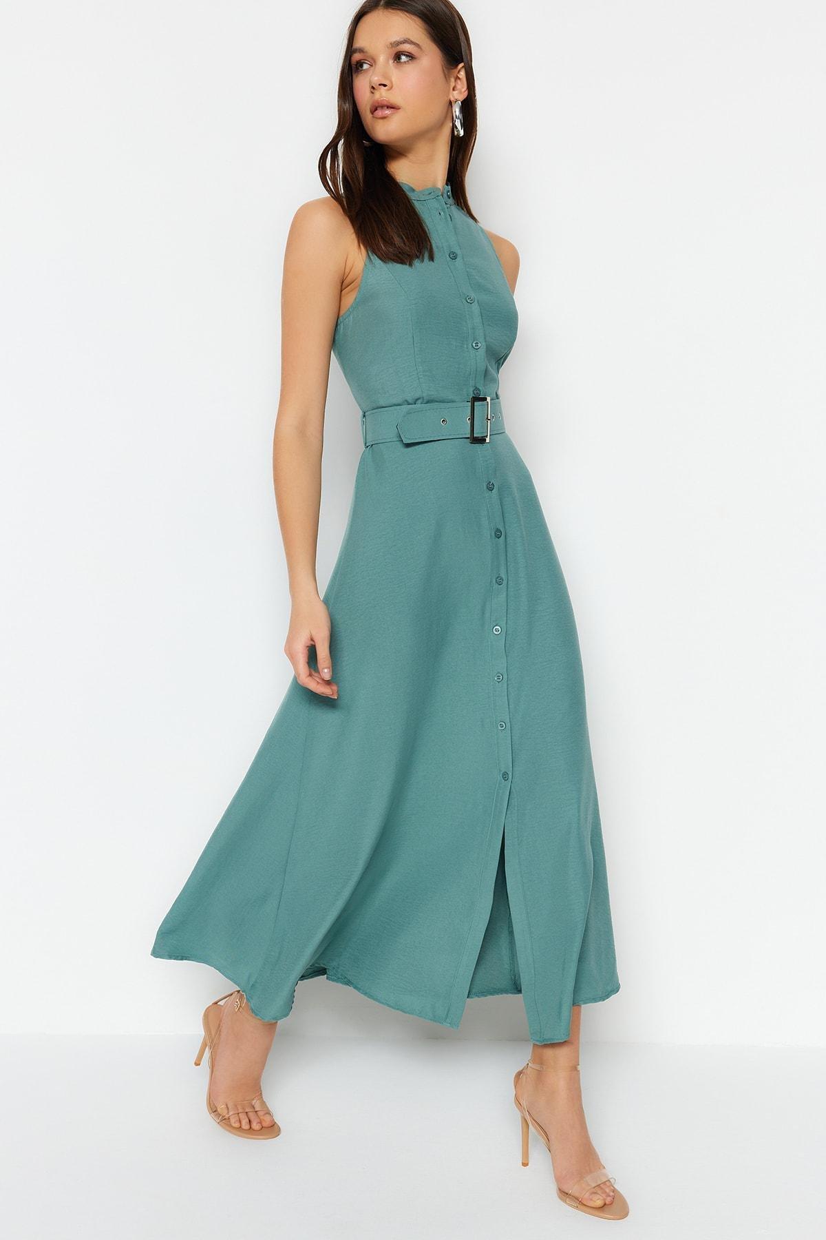 Green Shirt Dress, , large image number 0