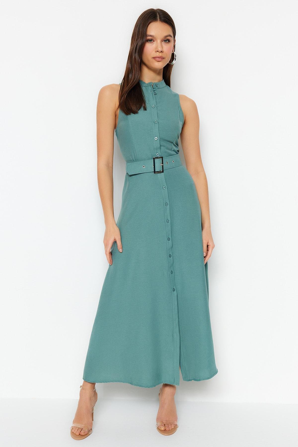 Green Shirt Dress, , large image number 1