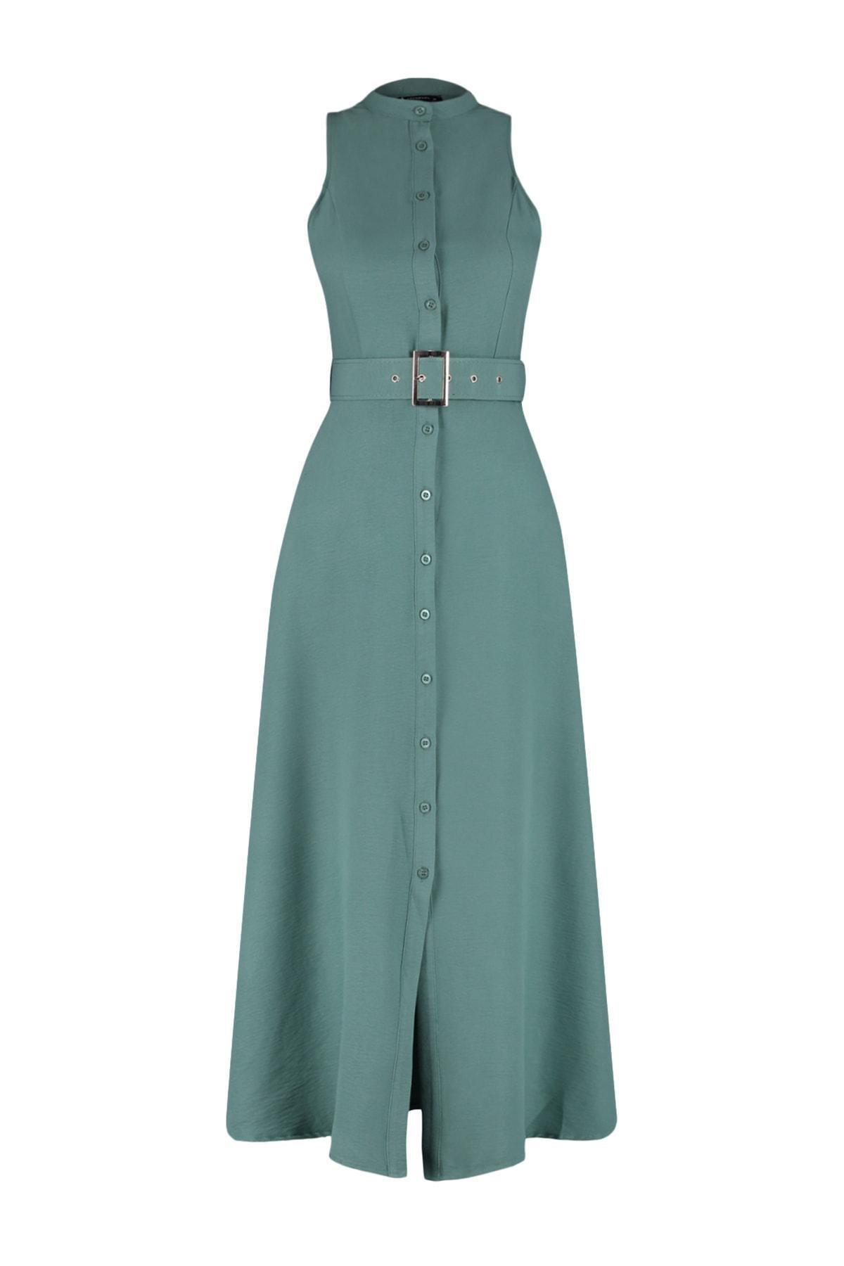 Green Shirt Dress, , large image number 5