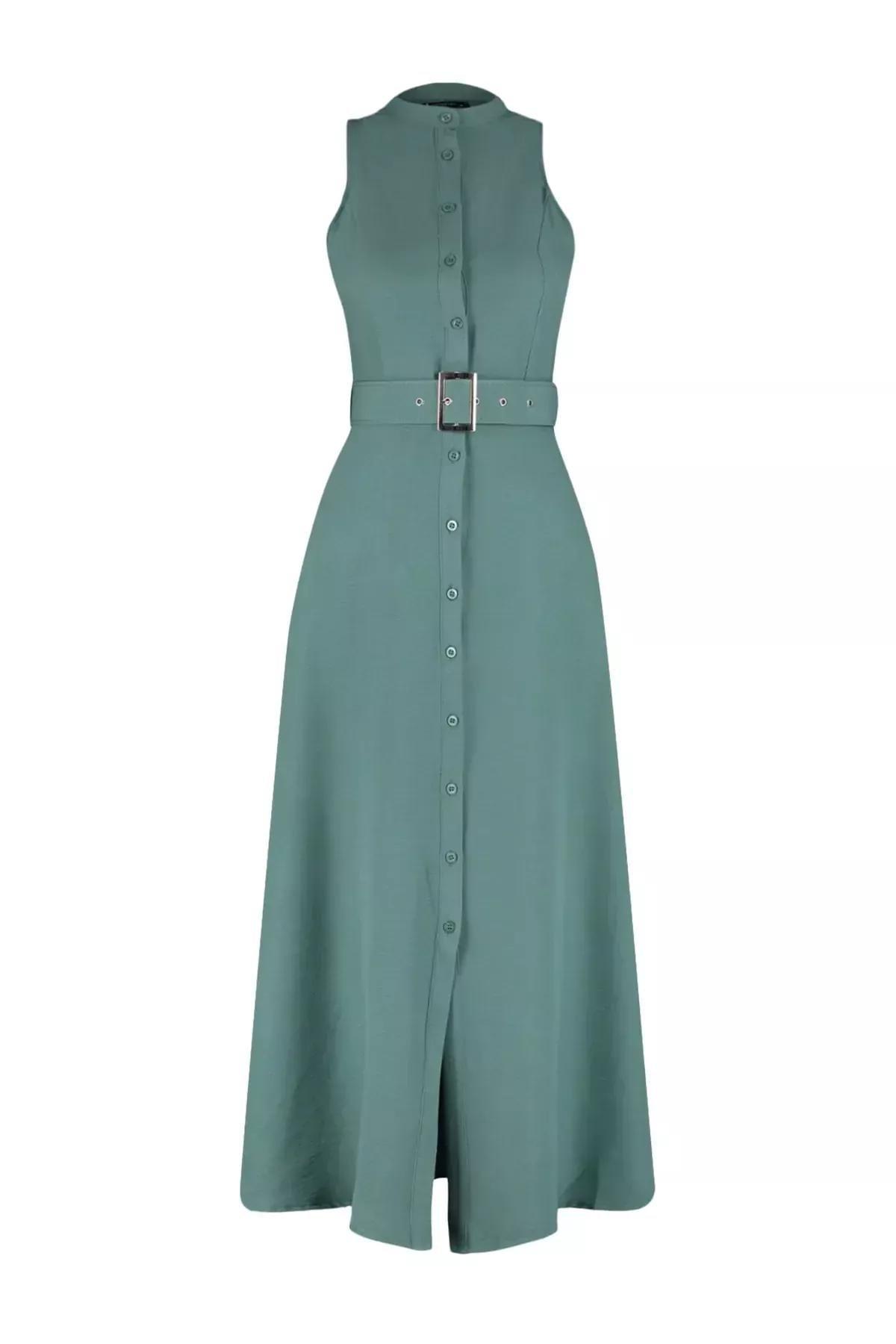 Green Shirt Dress, , large image number 5
