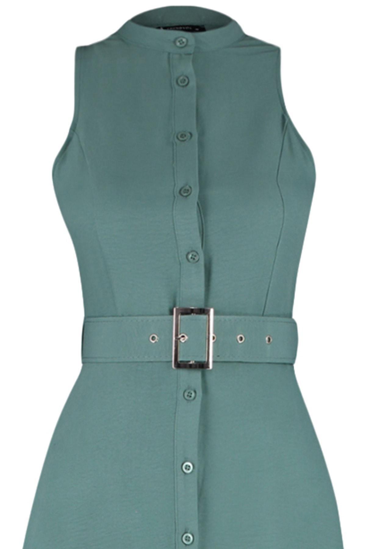 Green Shirt Dress, , large image number 6
