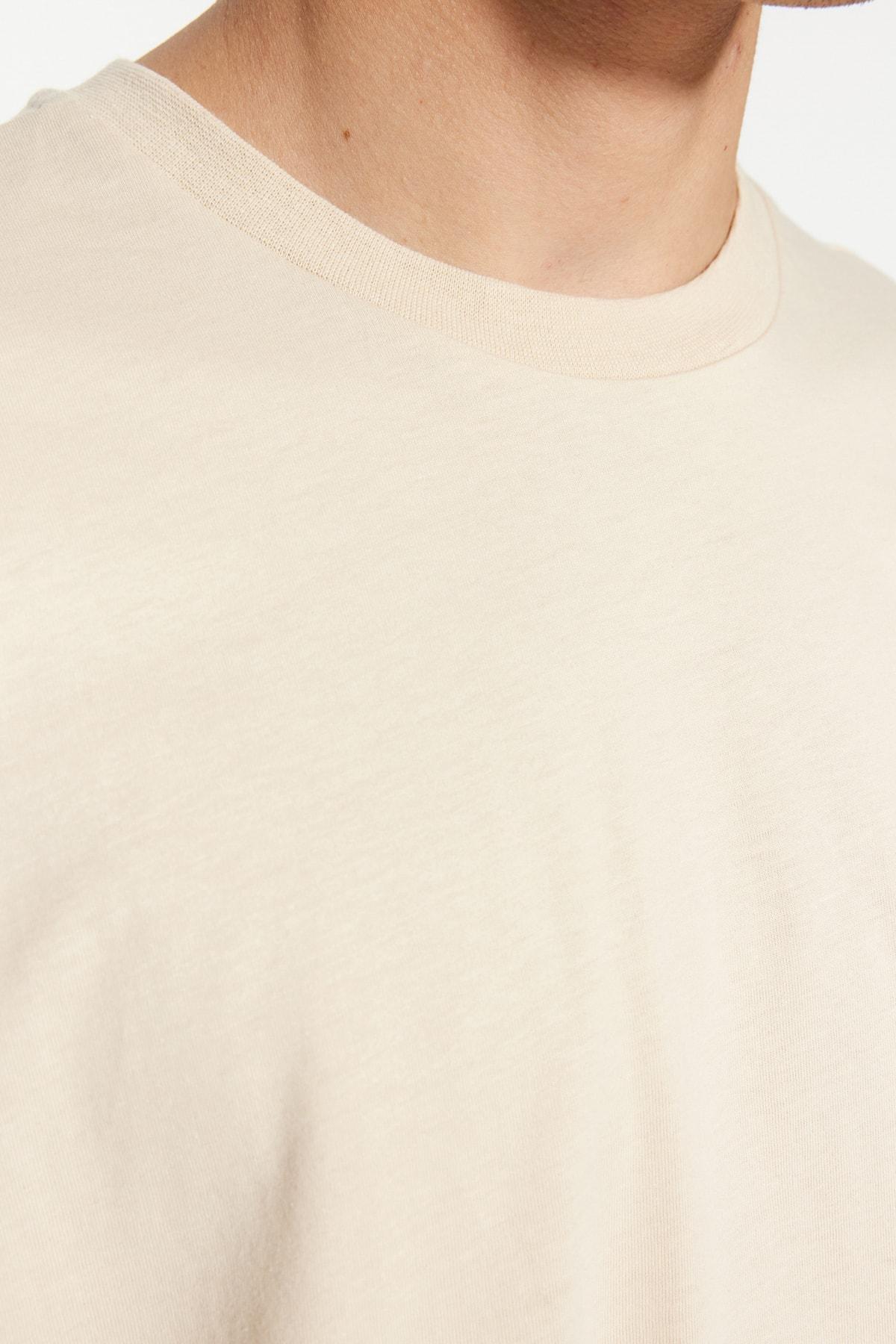 Beige Tropical Oversize T-Shirt, , large image number 4