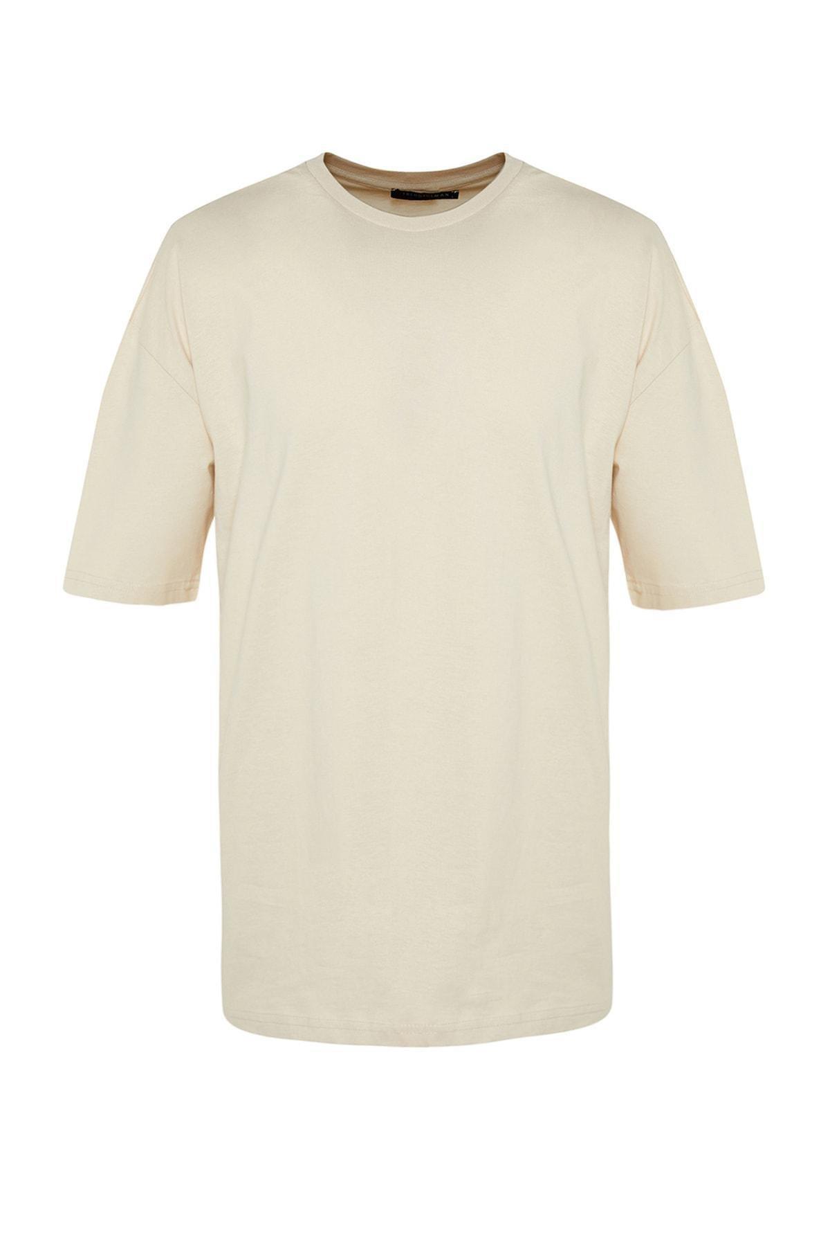 Beige Tropical Oversize T-Shirt, , large image number 6