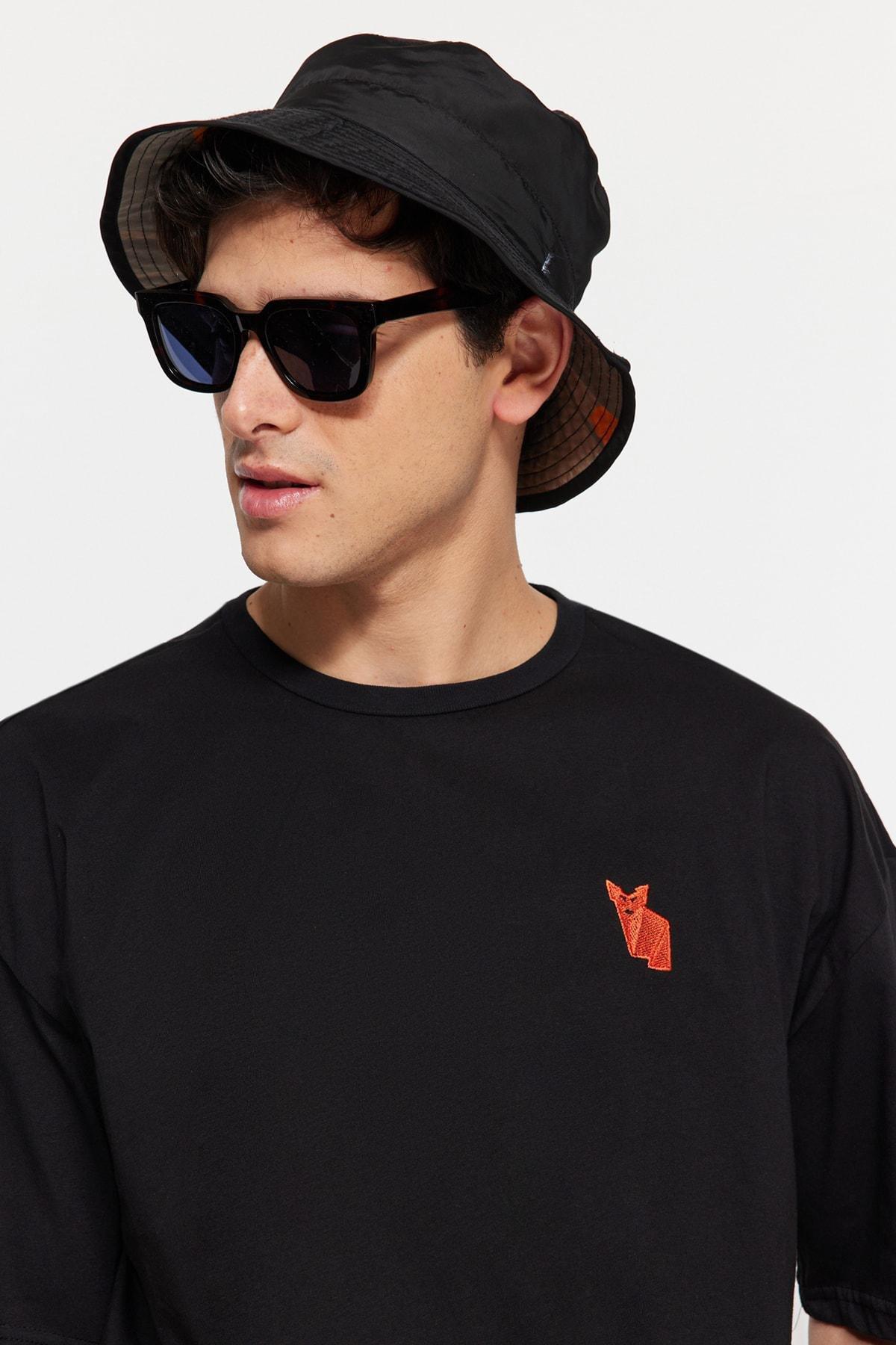 Black Printed Oversize T-Shirt, , large image number 0