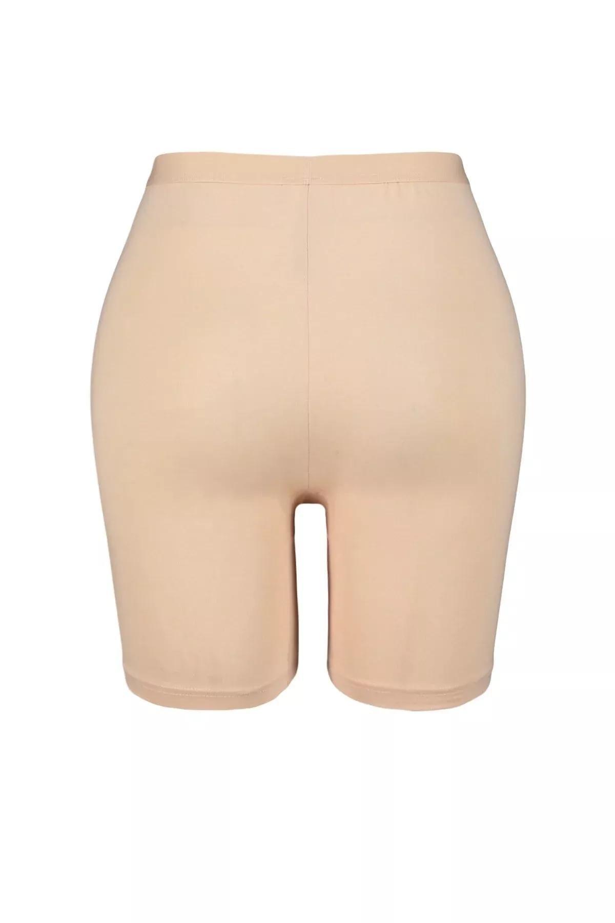 Beige High Waist Plus Size Leggings, Beige, large image number 5