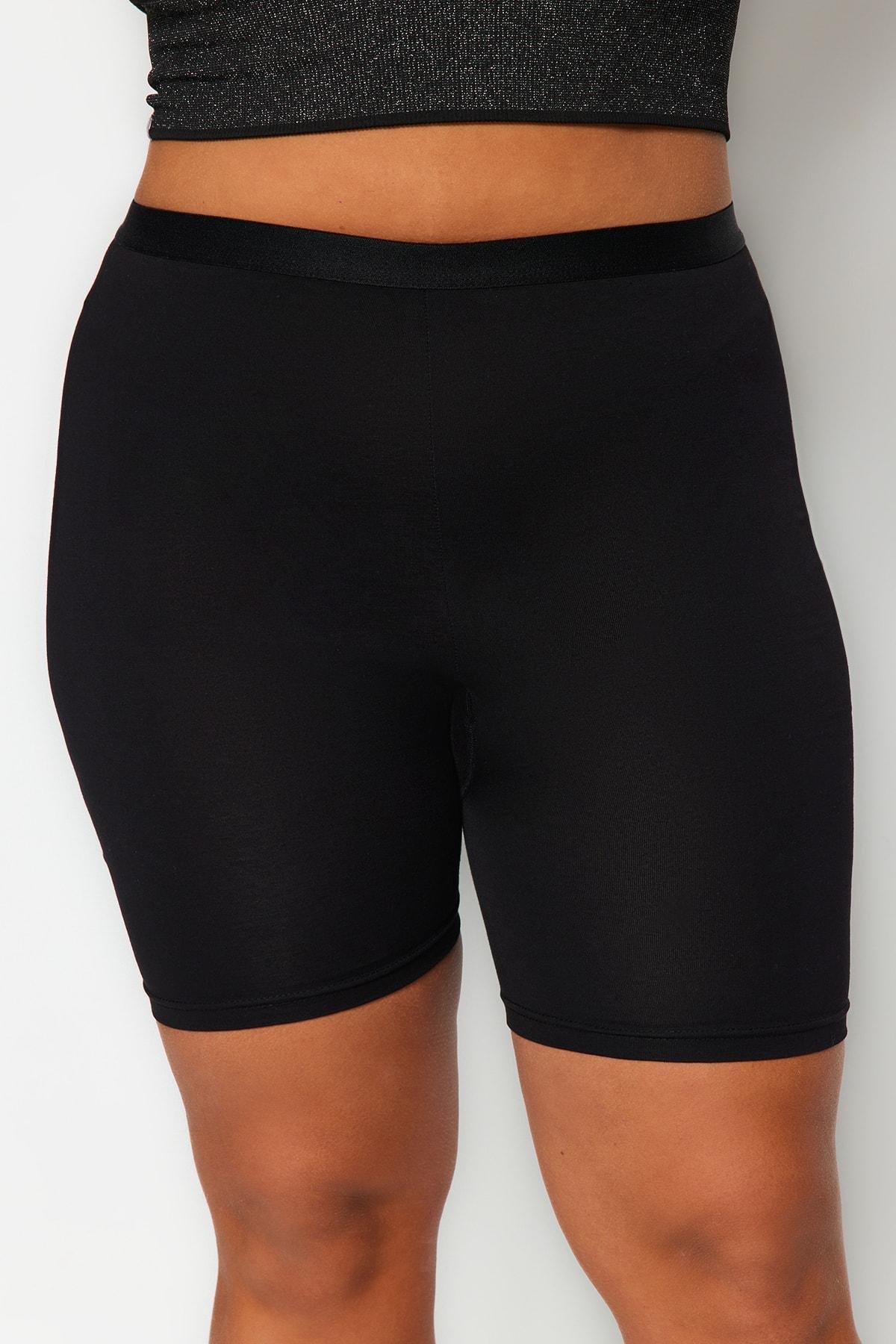 Black High Waist Plus Size Leggings, , large image number 3