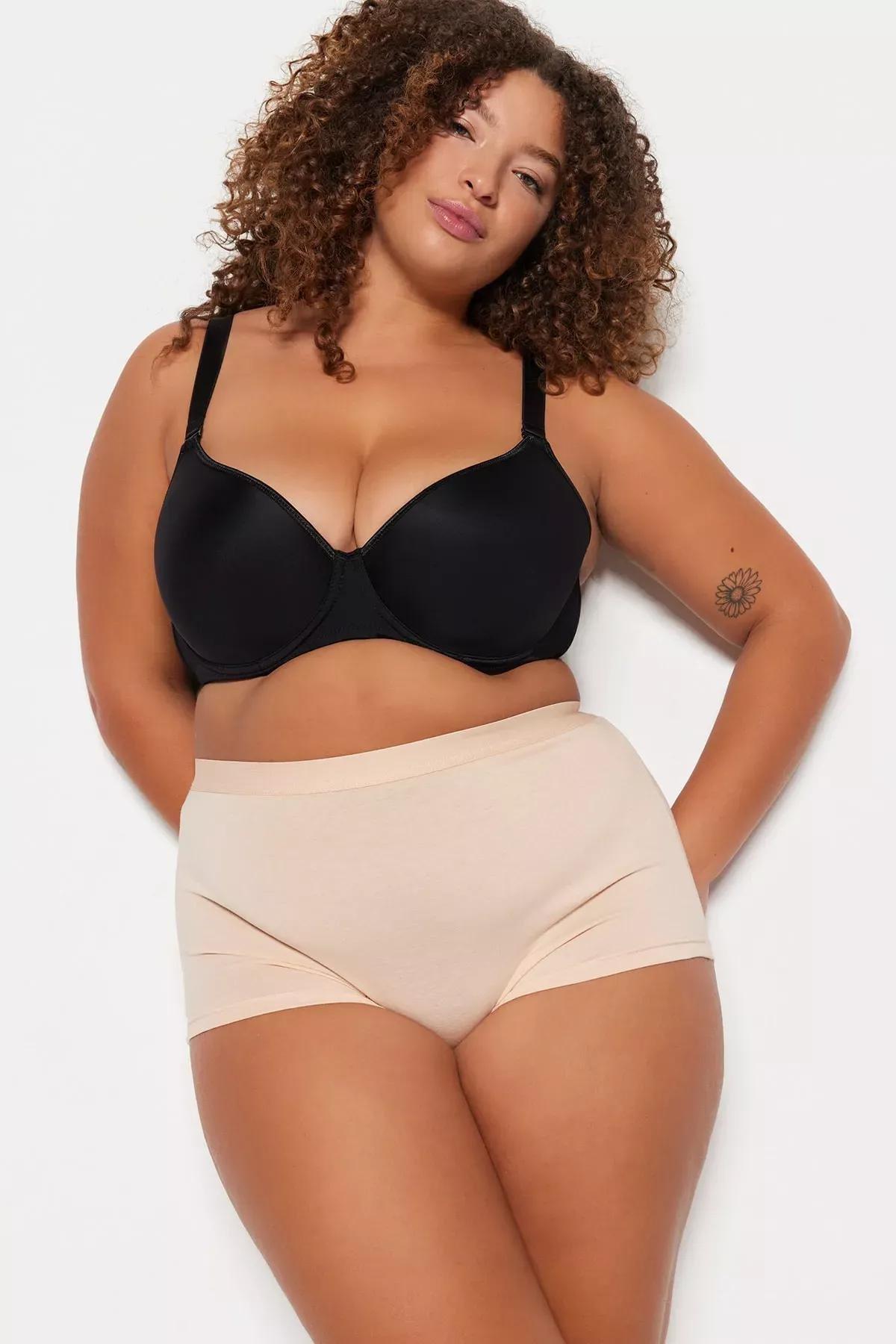 Black Plus Size Underwear, Black, large image number 1