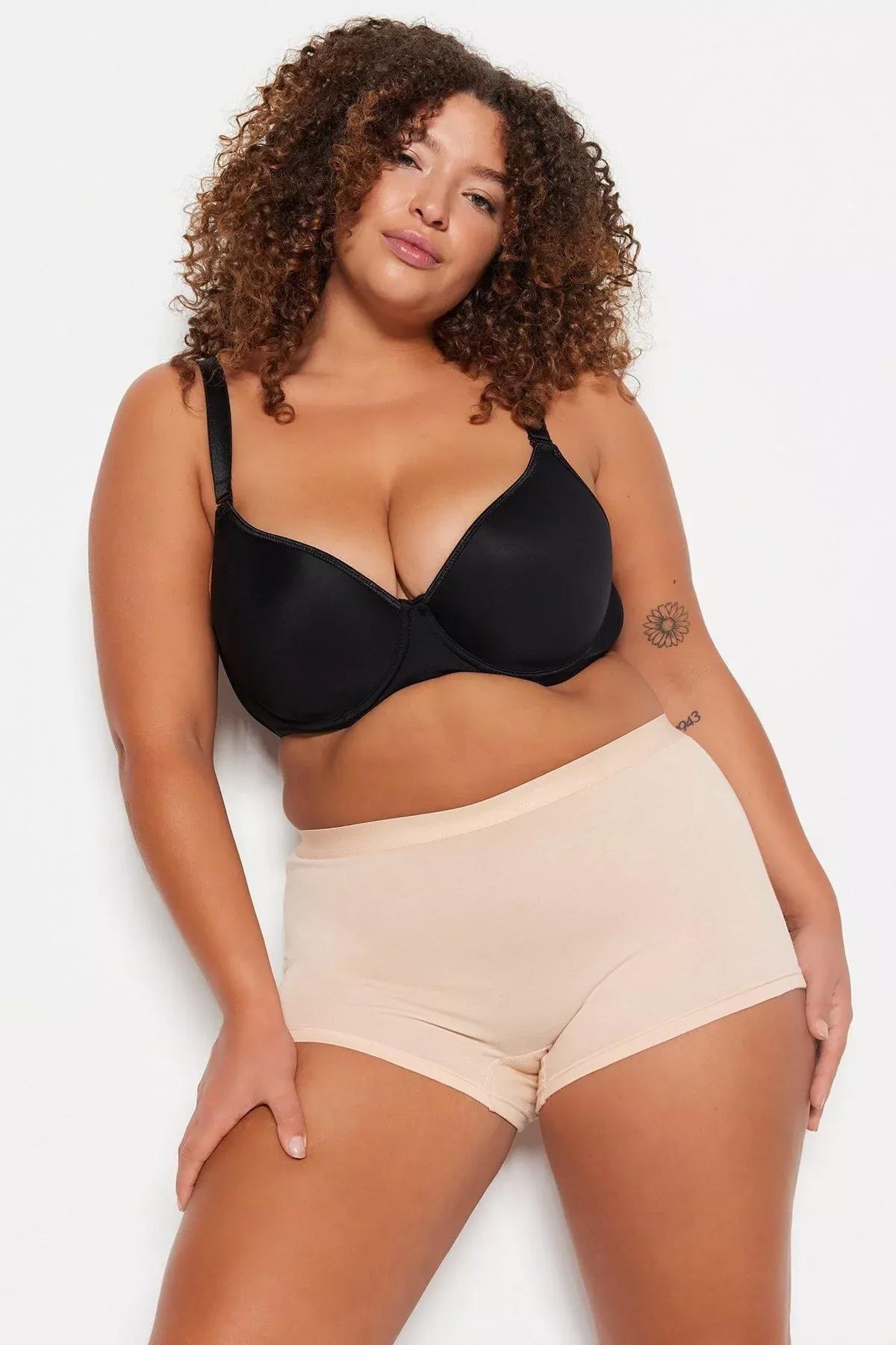 Black Plus Size Underwear, Black, large image number 4