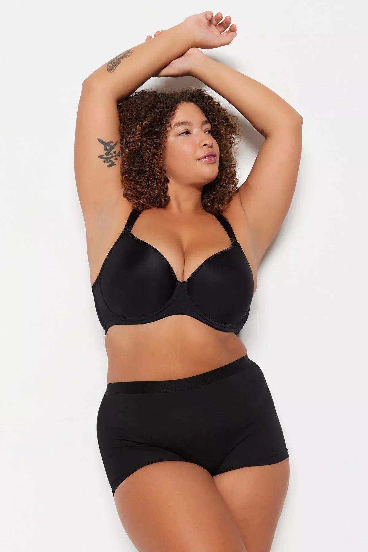 Black Plus Size Underwear, Black, large image number 6