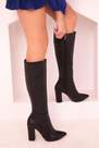 SOHO - Black Suede Heeled Boots