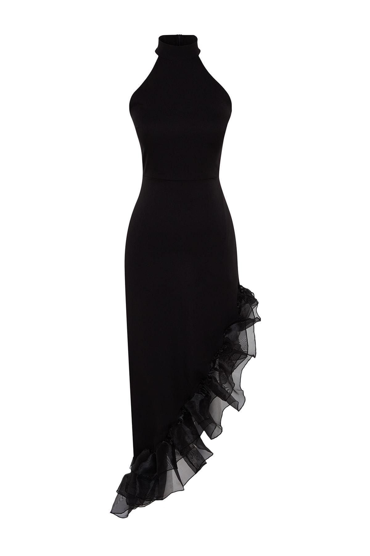 Trendyol - Black Fitted Shift Occassionwear Dress