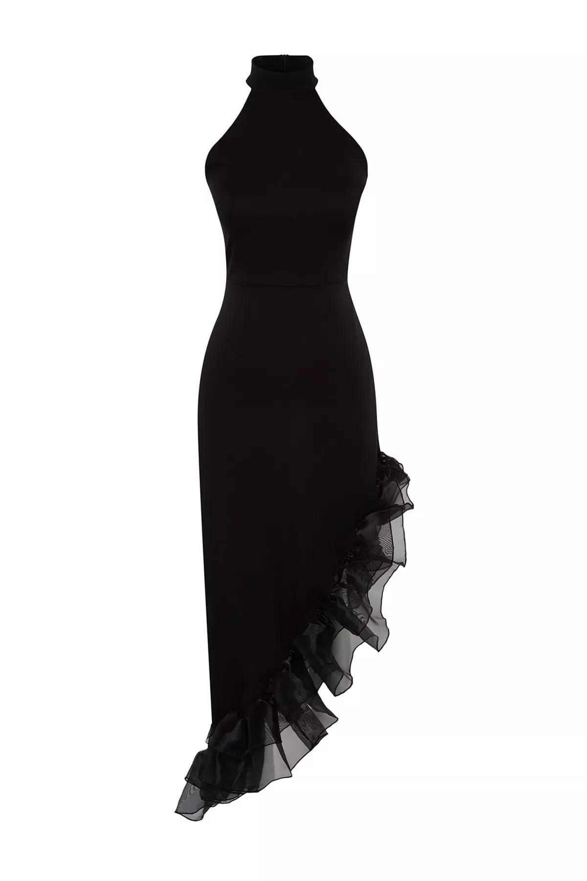Black Fitted Shift Occassionwear Dress, , large image number 5