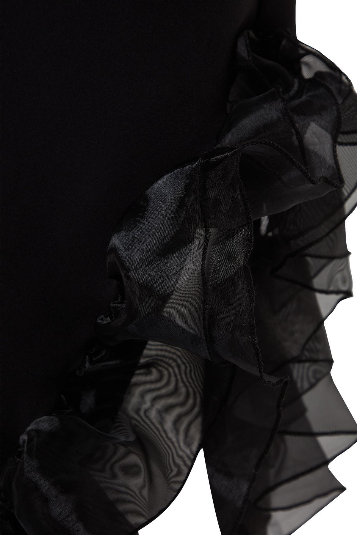Black Fitted Shift Occassionwear Dress, , large image number 6