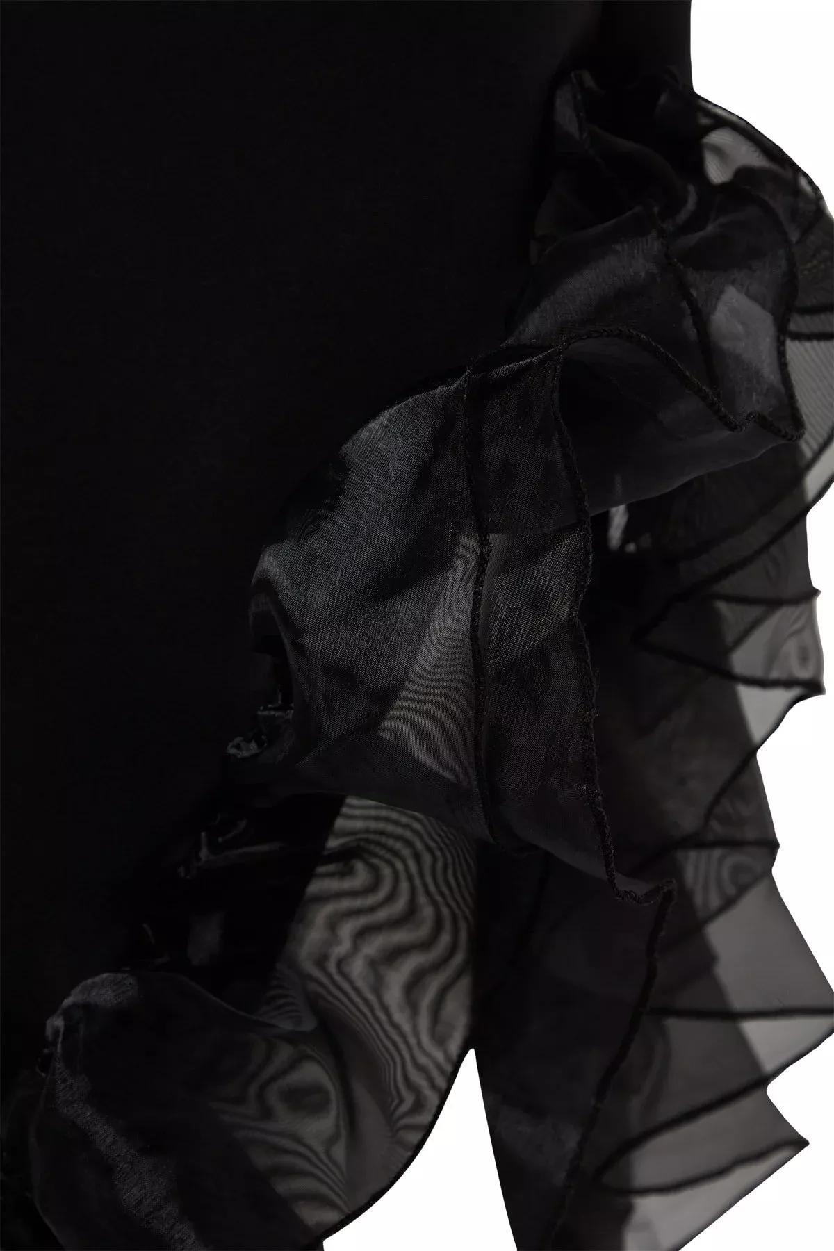 Black Fitted Shift Occassionwear Dress, , large image number 6