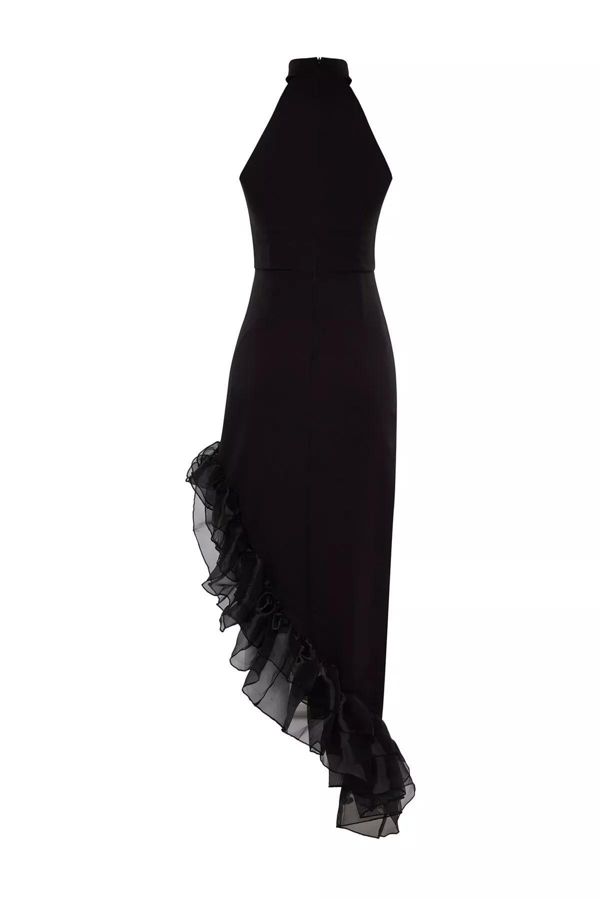 Black Fitted Shift Occassionwear Dress, , large image number 7