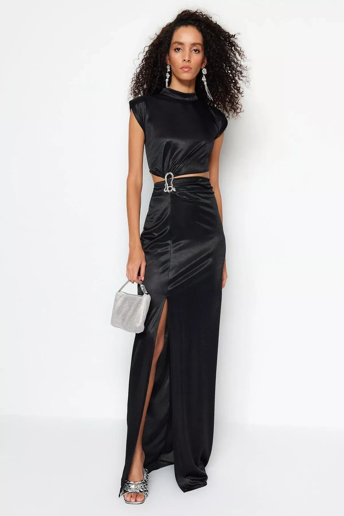 Black Fitted Shift Occassionwear Dress, , large image number 0