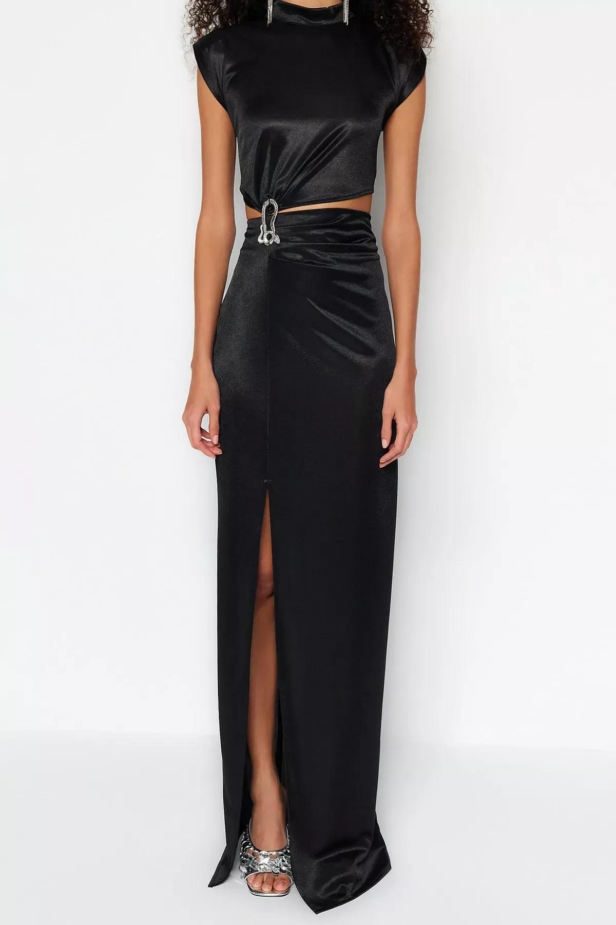 Black Fitted Shift Occassionwear Dress, , large image number 3