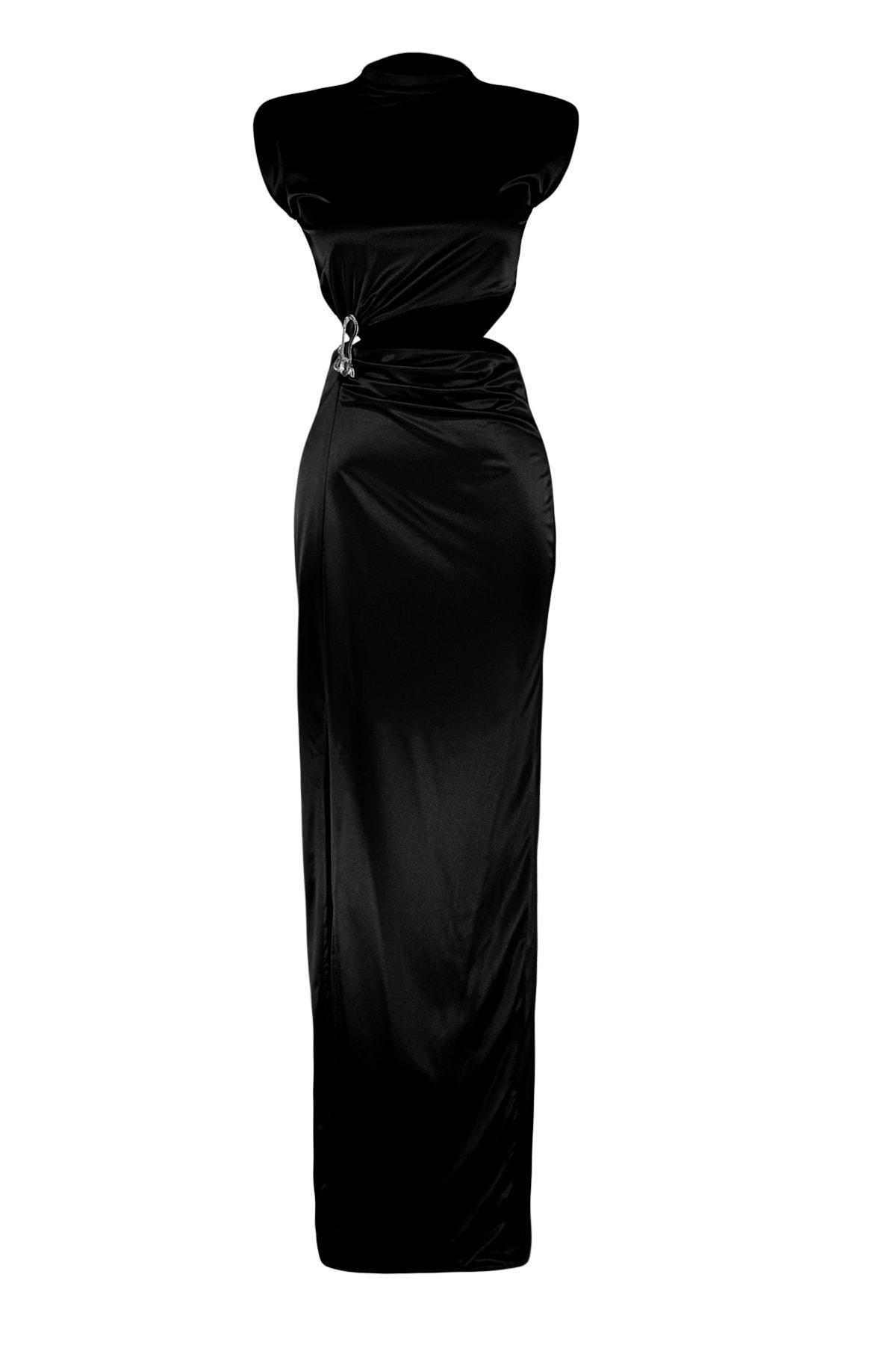 Black Fitted Shift Occassionwear Dress, , large image number 5