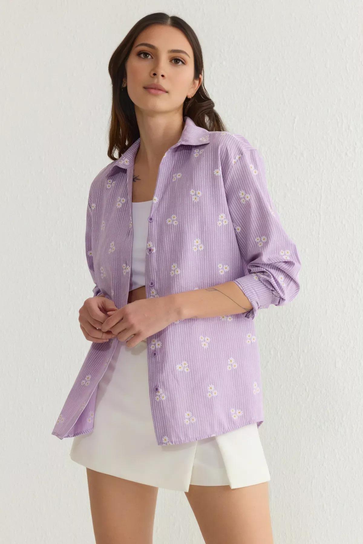 Purple Floral Shirt, , large image number 0