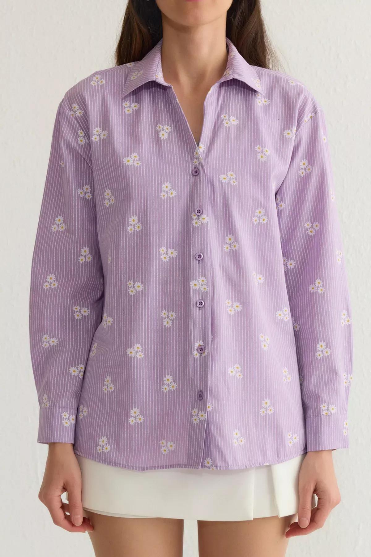 Purple Floral Shirt, , large image number 3