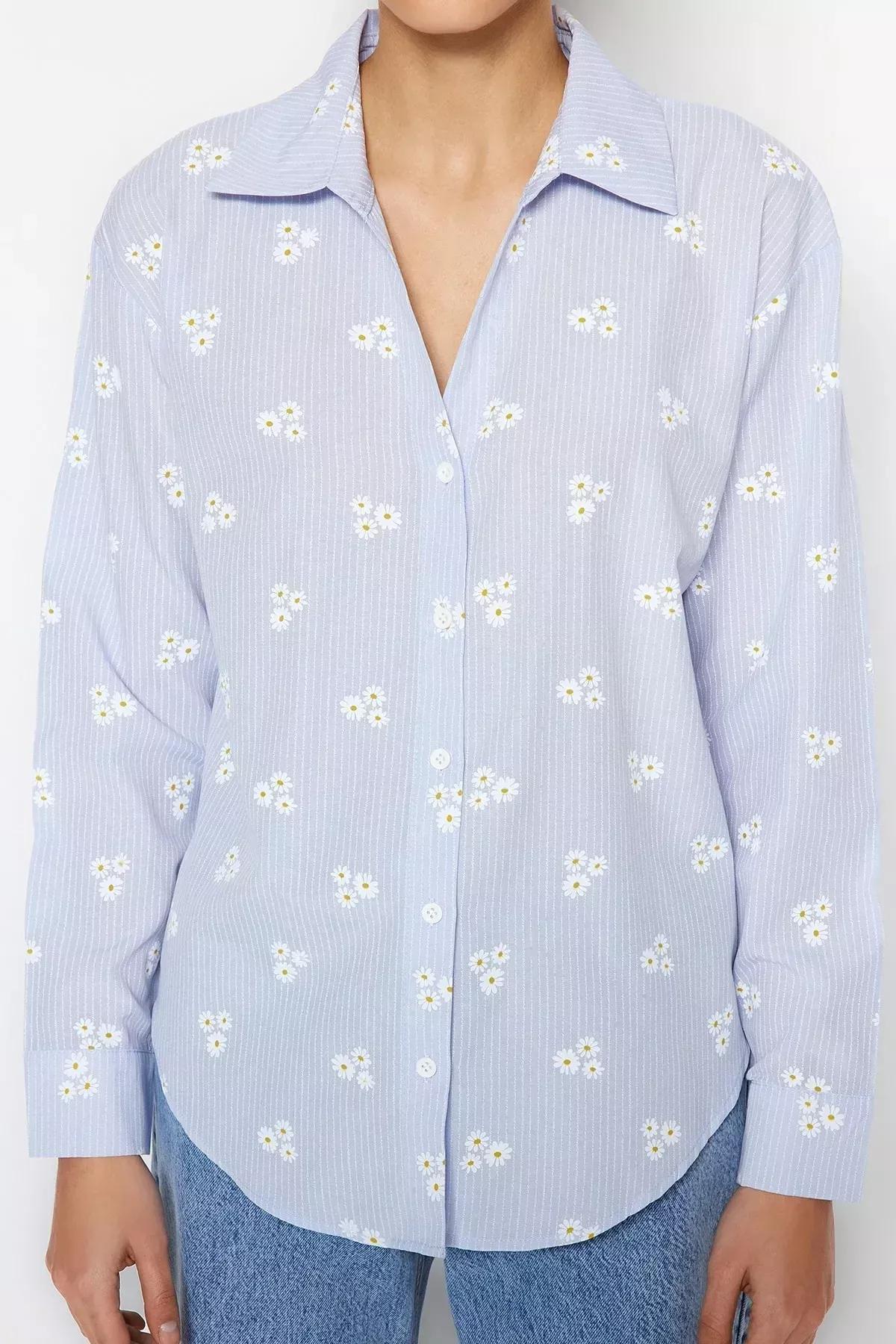 Blue Floral Shirt, Blue, large image number 3