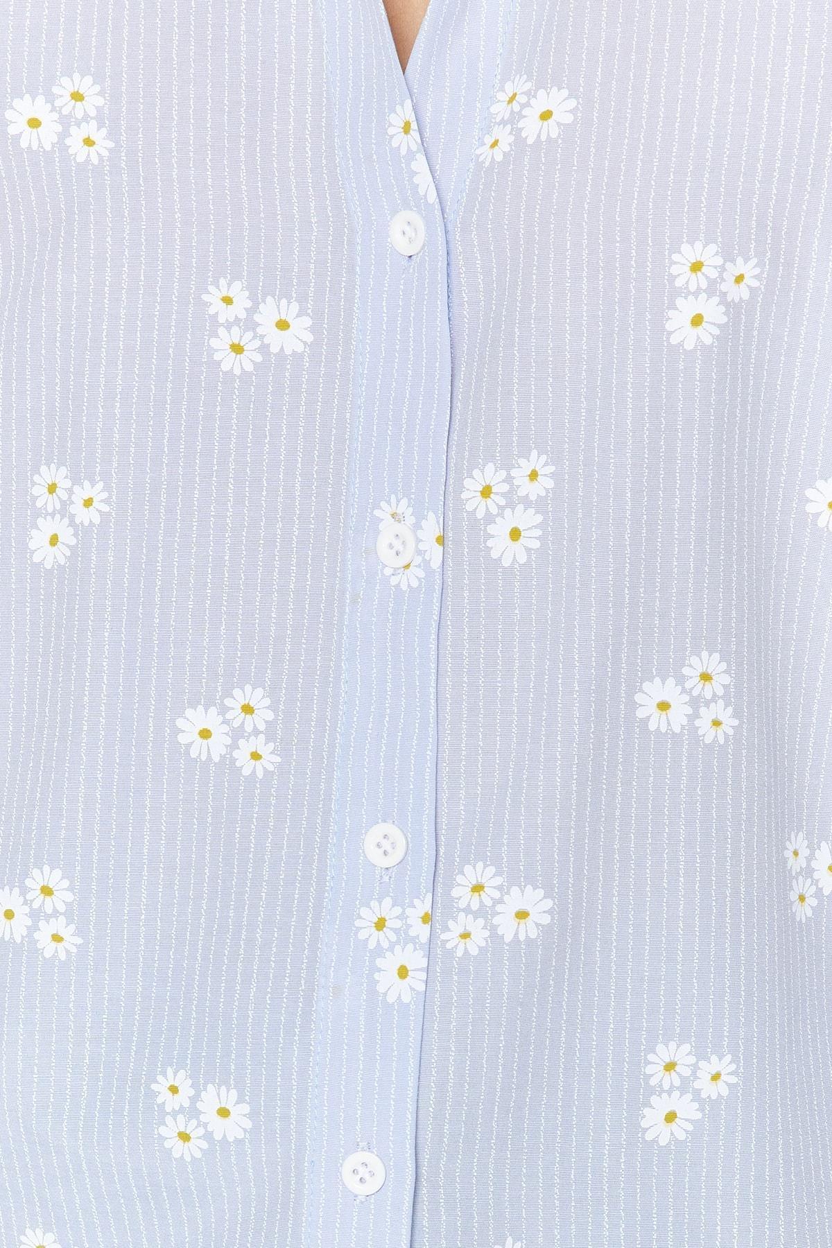 Blue Floral Shirt, , large image number 4